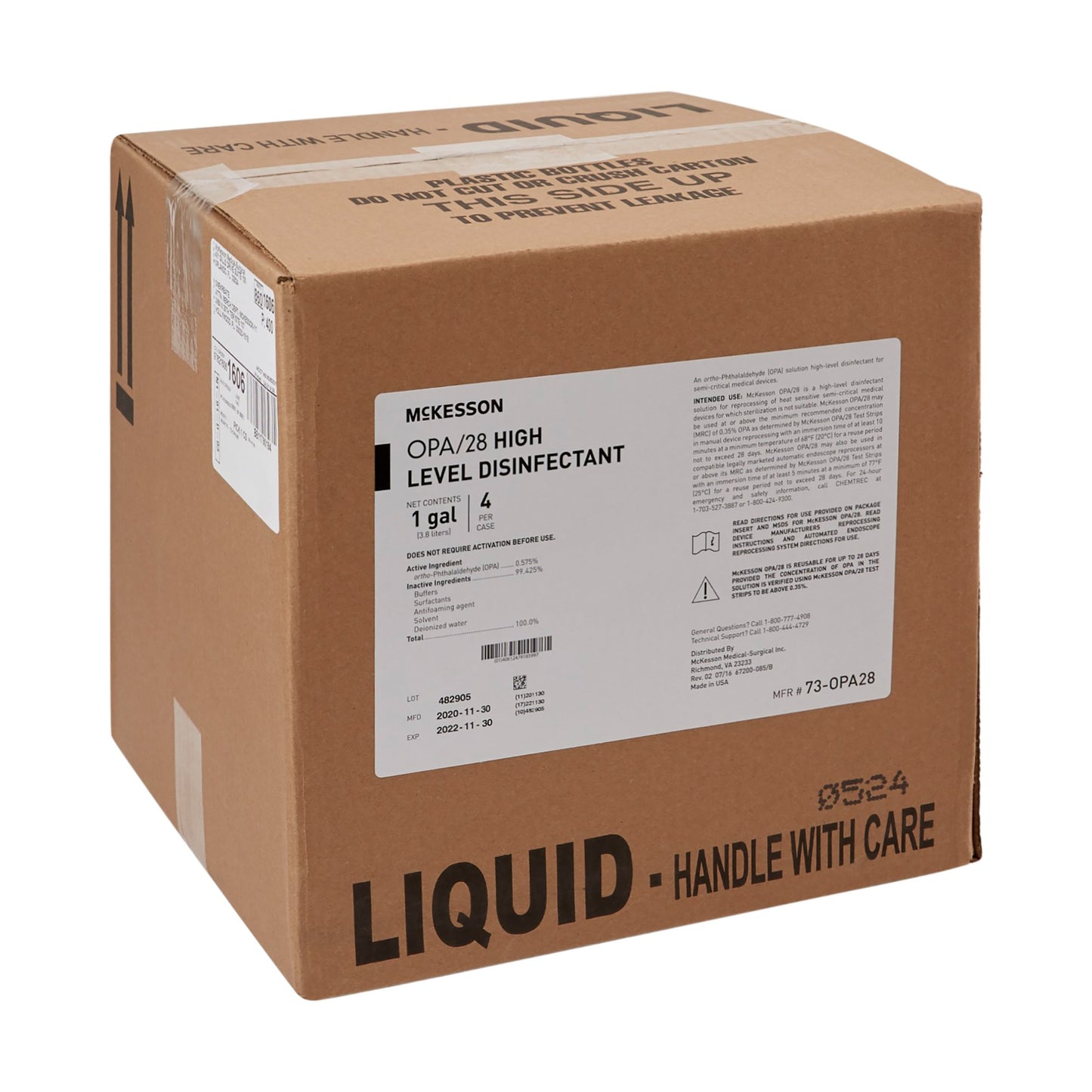 McKesson OPA/28 OPA High-Level Disinfectant RTU Liquid 1 gal. Jug Reusable (852217_CS)