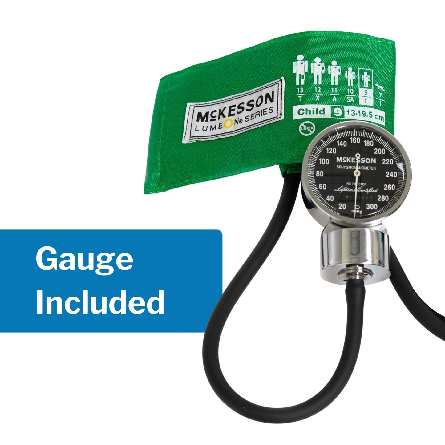 McKesson LUMEON™ Aneroid Sphygmomanometer Unit Pediatric Cuff Nylon Cuff 13 - 19.5 cm Pocket Aneroid (995509_BX)