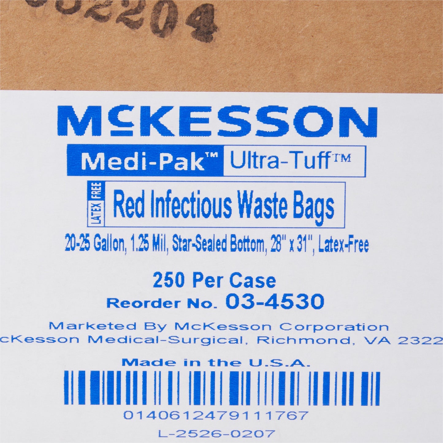 McKesson Biohazard Waste Bag Biohazard Symbol / Infectious Waste 20 to 25 gal. Red 28 X 31 Inch (230472_CS)