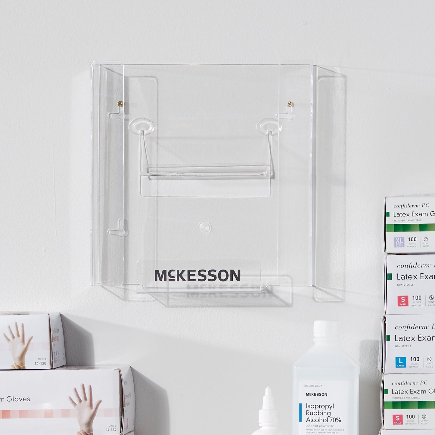 McKesson Glove Box Holder Horizontal or Vertical Mounted 2-Box Capacity Clear 4 X 10 X 10-3/4 Inch Plastic (464712_CS)