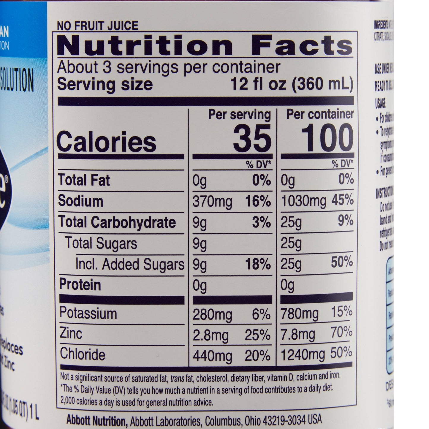Pedialyte® Classic Oral Electrolyte Solution Grape Flavor 33.8 oz. Electrolyte (366834_CS)