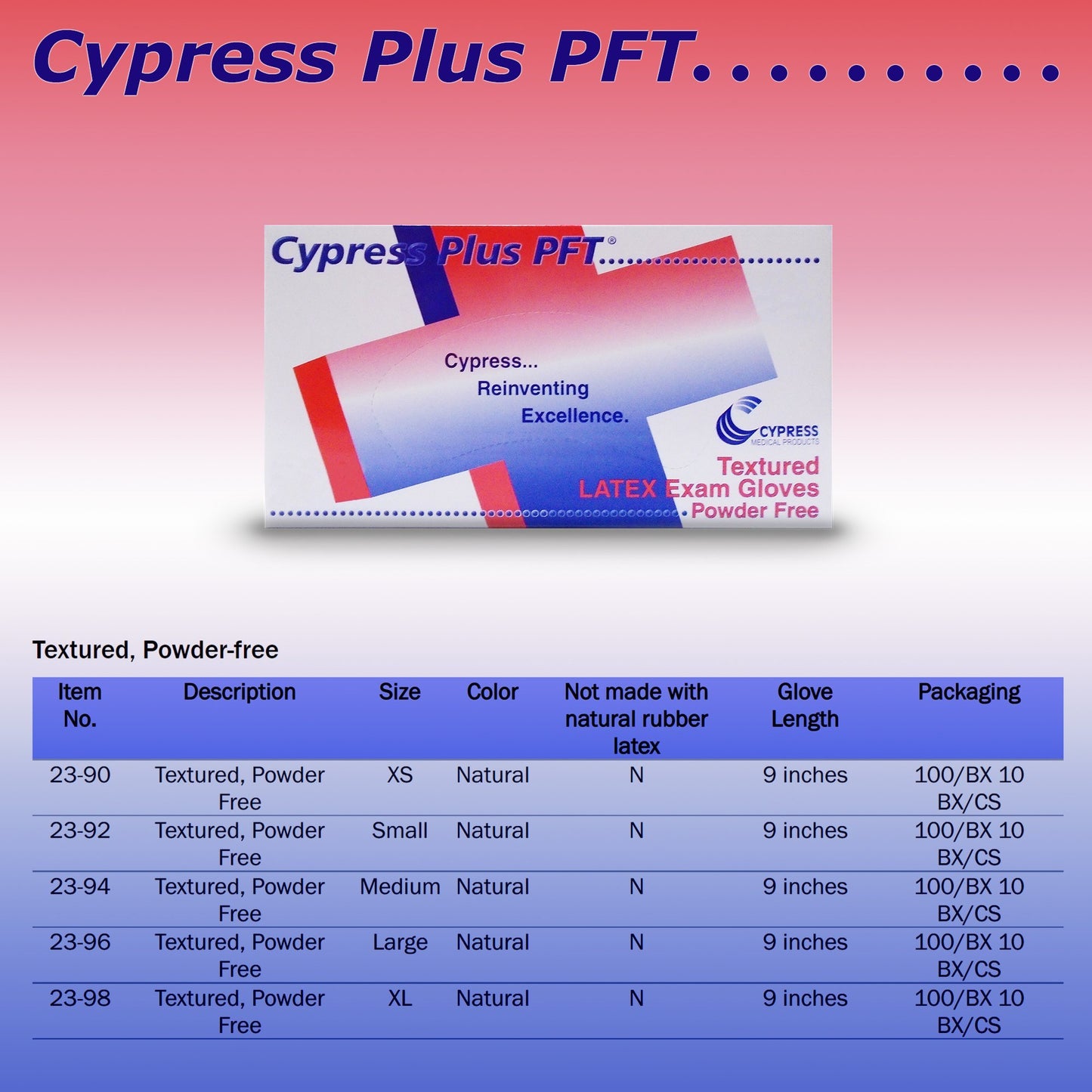 Cypress Plus® PFT Exam Glove X-Small NonSterile Latex Standard Cuff Length Fully Textured Ivory Not Rated (472993_BX)