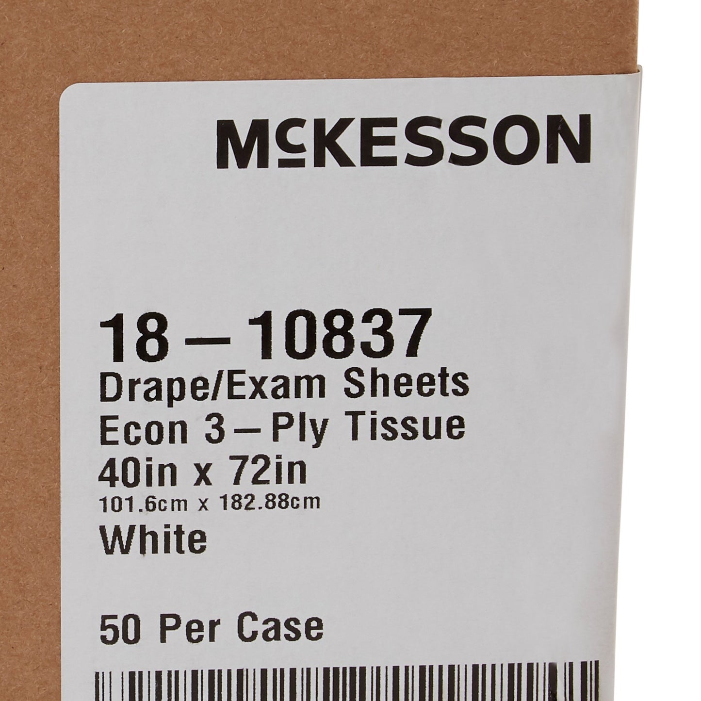 McKesson General Purpose Drape Physical Exam Drape 40 W X 72 L Inch NonSterile (216348_CS)