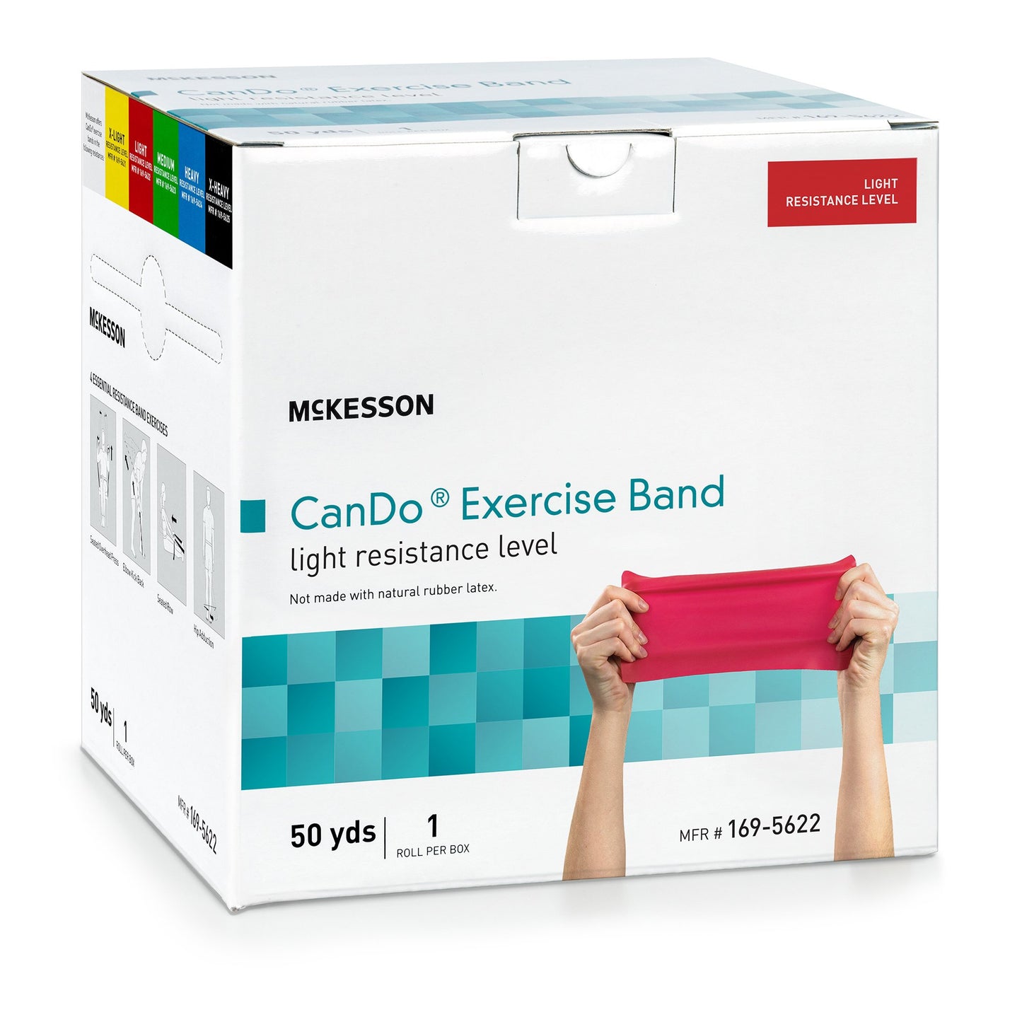 McKesson CanDo® Exercise Resistance Band Red 5 Inch X 50 Yard Light Resistance (1199530_EA)