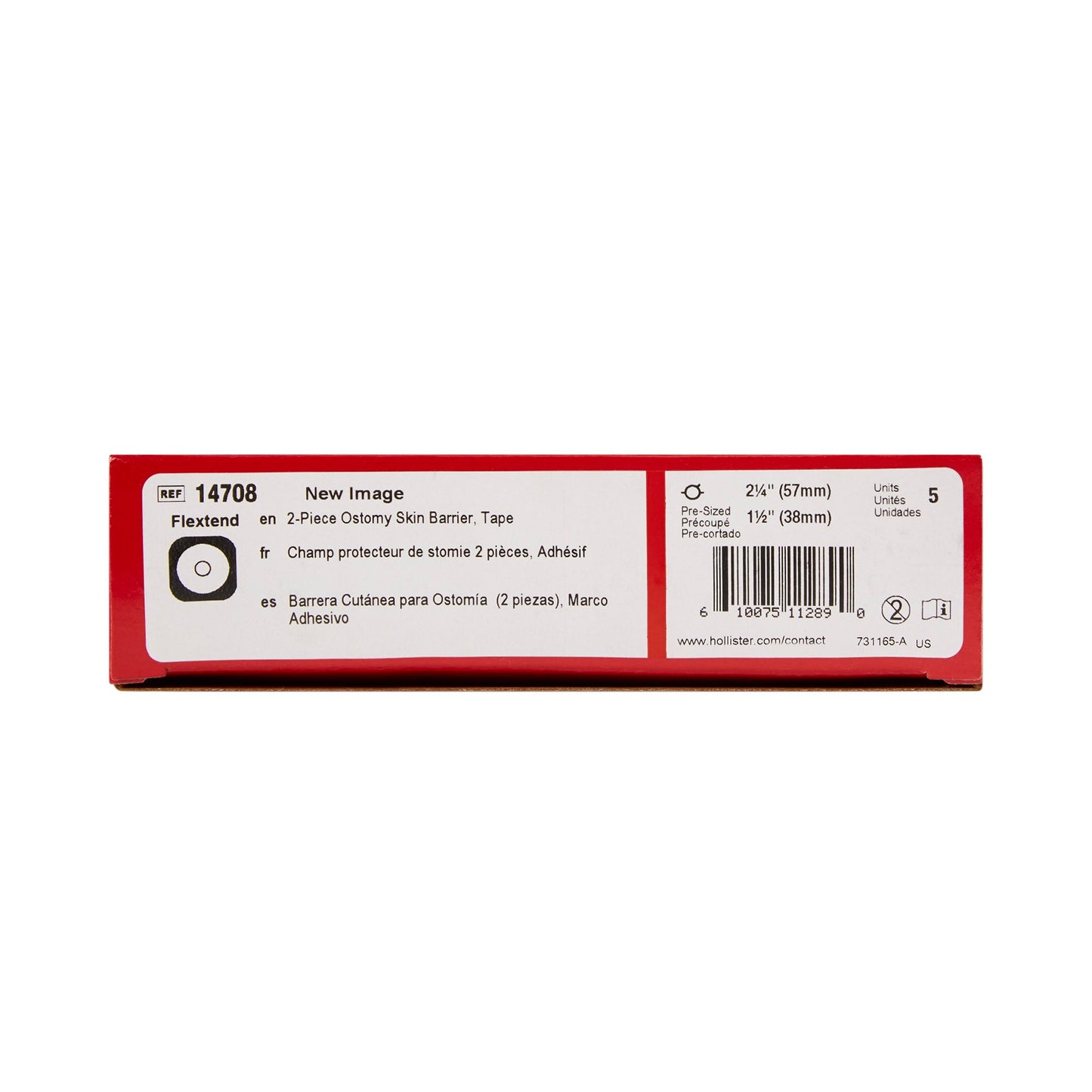 New Image™ Flextend™ Ostomy Barrier Precut, Extended Wear Adhesive Tape 57 mm Flange Red Code System Hydrocolloid 1-1/2 Inch Opening (505948_BX)
