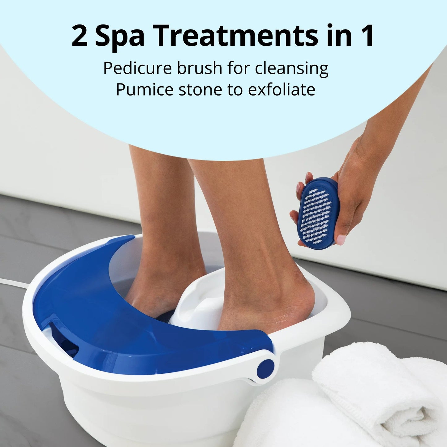 HoMedics® Bubble Bliss Elite Foot Bath with Heat Boost Blue / White Plastic (1253807_EA)