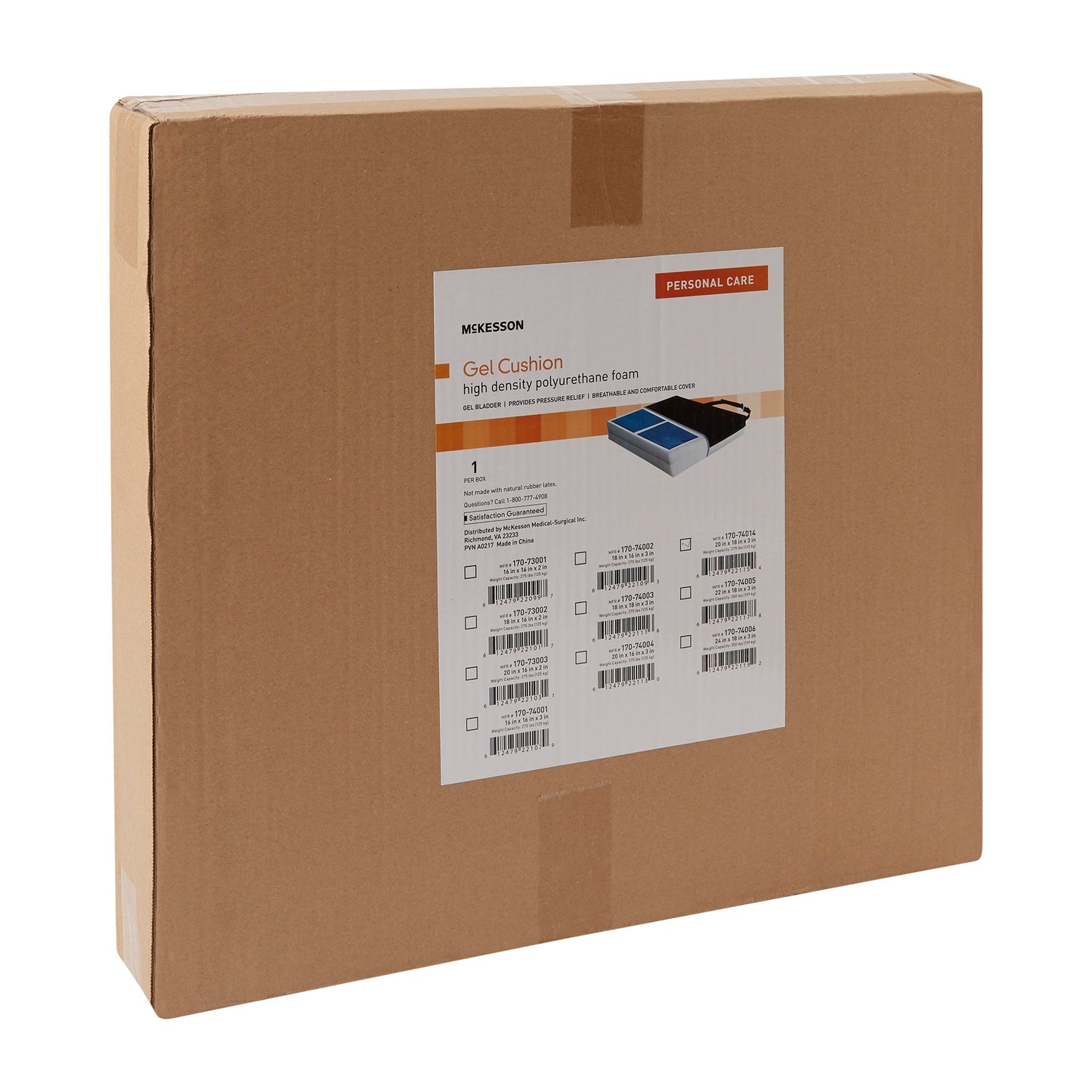 McKesson Seat Cushion 20 W X 18 L X 3 D Inch Foam / Gel (1065562_CS)