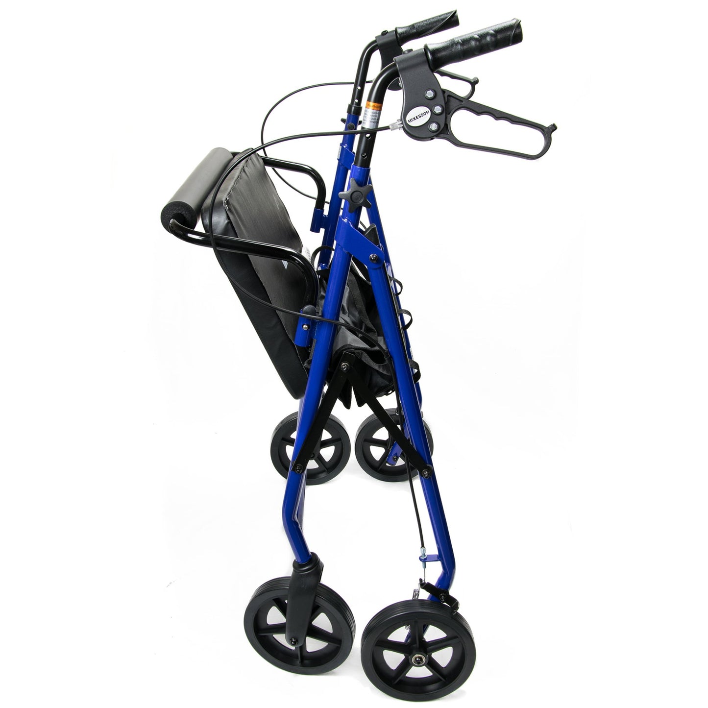 McKesson Bariatric 4 Wheel Rollator Blue Adjustable Height / Heavy Duty / Folding Steel Frame (1065270_EA)