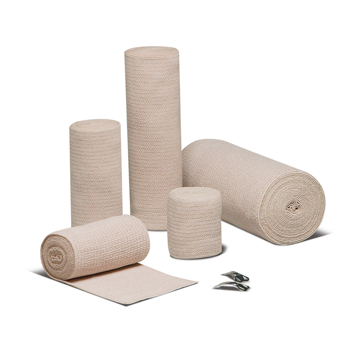 REB® Elastic Bandage 4 Inch X 10 Yard Double Length Clip Detached Closure Tan NonSterile Standard Compression (314313_EA)