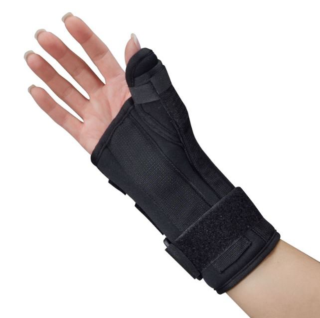 DeRoyal Wrist Brace with Thumb Spica Polyester Foam / Nylon / Tricot Right Hand Black Large (1132880_EA)