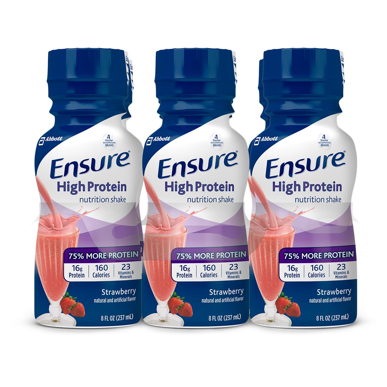 Ensure® High Protein Shake Oral Supplement Strawberry Flavor Liquid 8 oz. Bottle (1099235_EA)