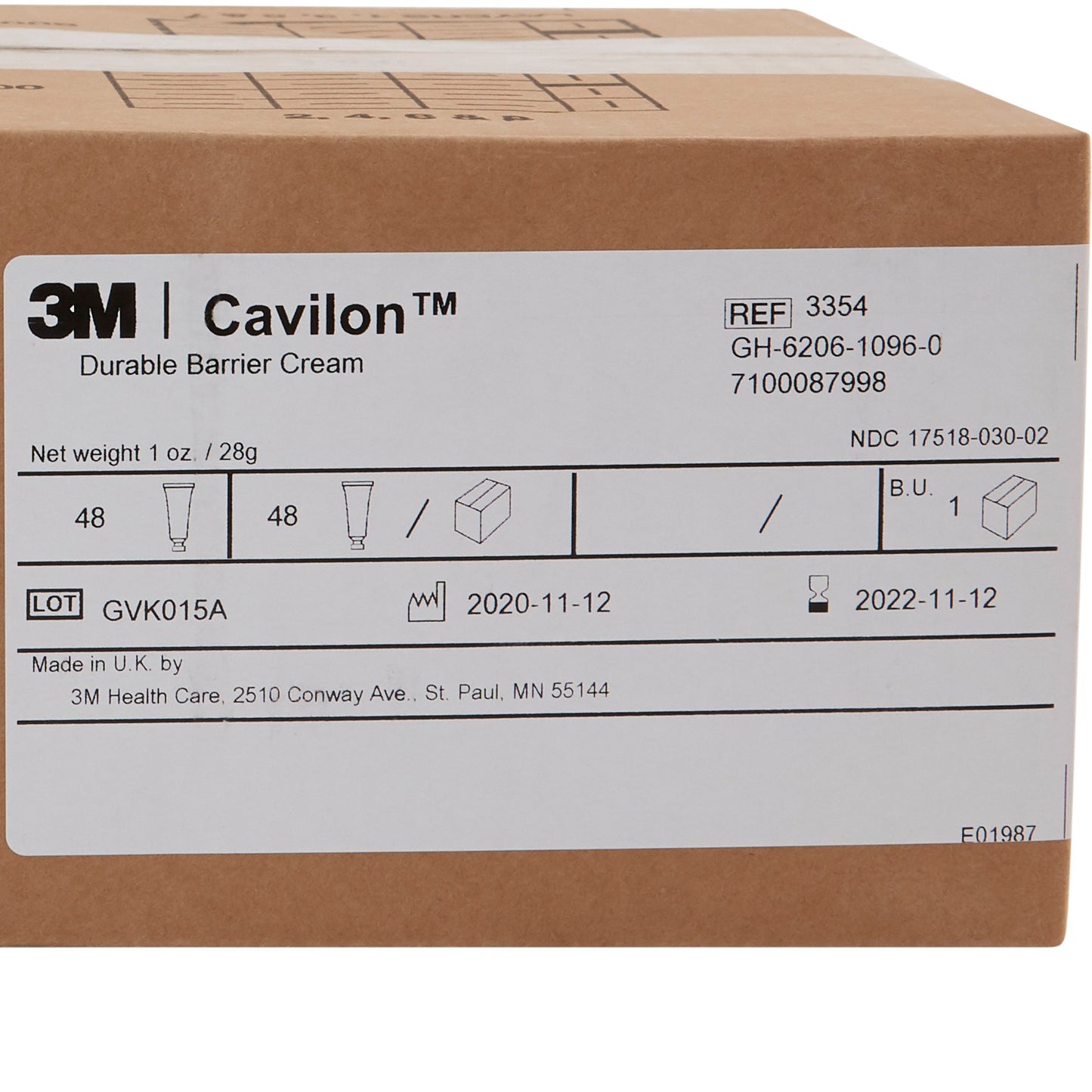 3M™ Cavilon™ Skin Protectant 1 oz. Tube Unscented Cream CHG Compatible (842937_EA)
