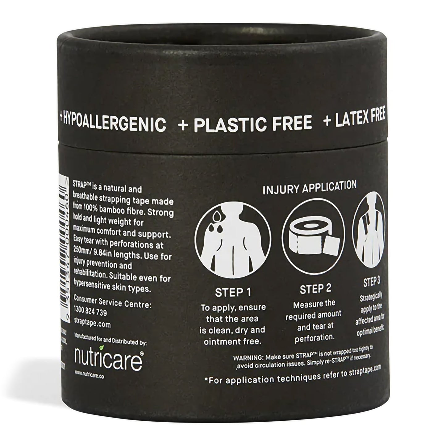 Strap Athletic Tape Black 1.97 Inch X 5-1/2 Yard Bamboo Fiber NonSterile (1219455_BX)