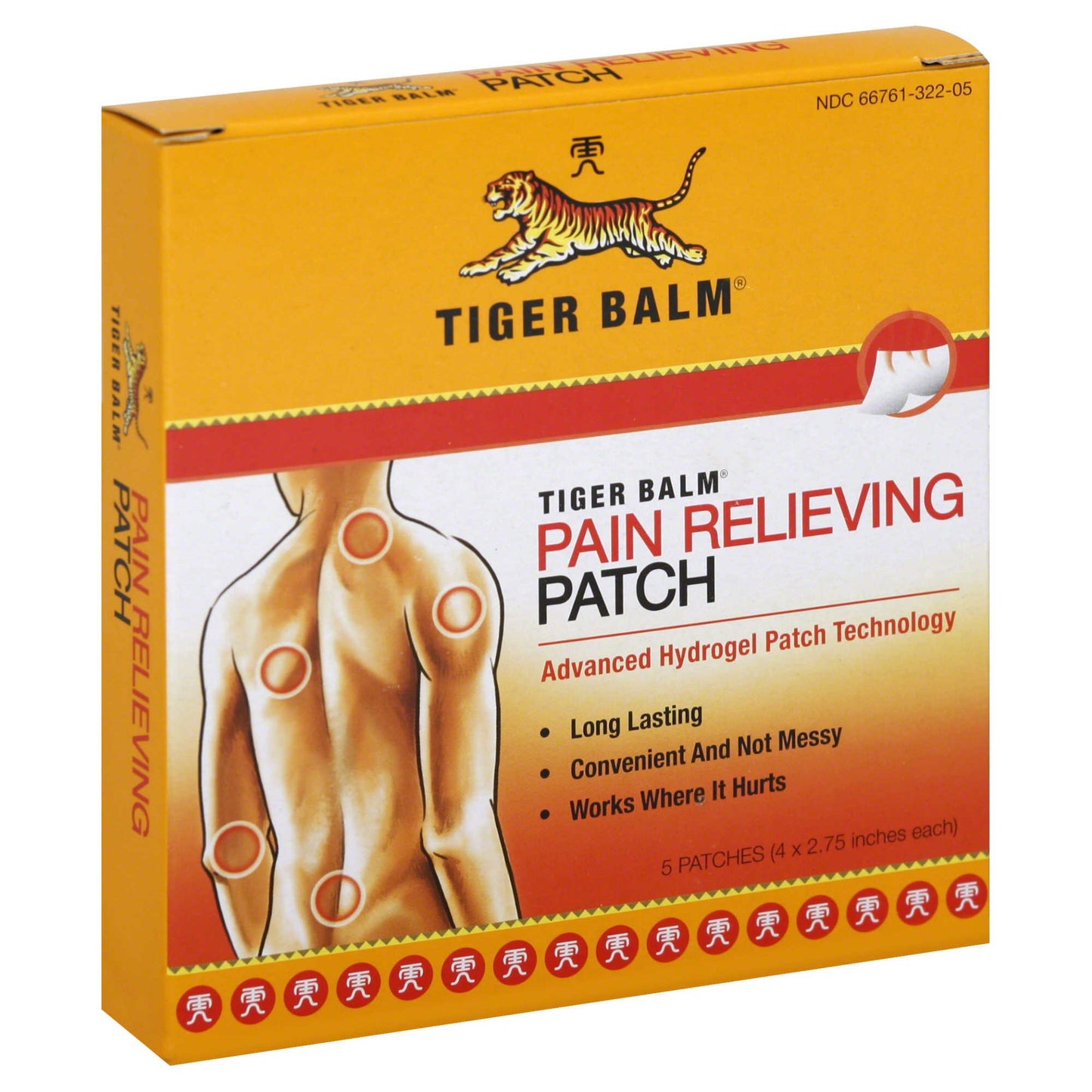 Tiger Balm® Topical Pain Relief 80 mg - 24 mg - 16 mg Strength Camphor / Menthol / Capsaicin Patch 5 per Box (638747_PK)