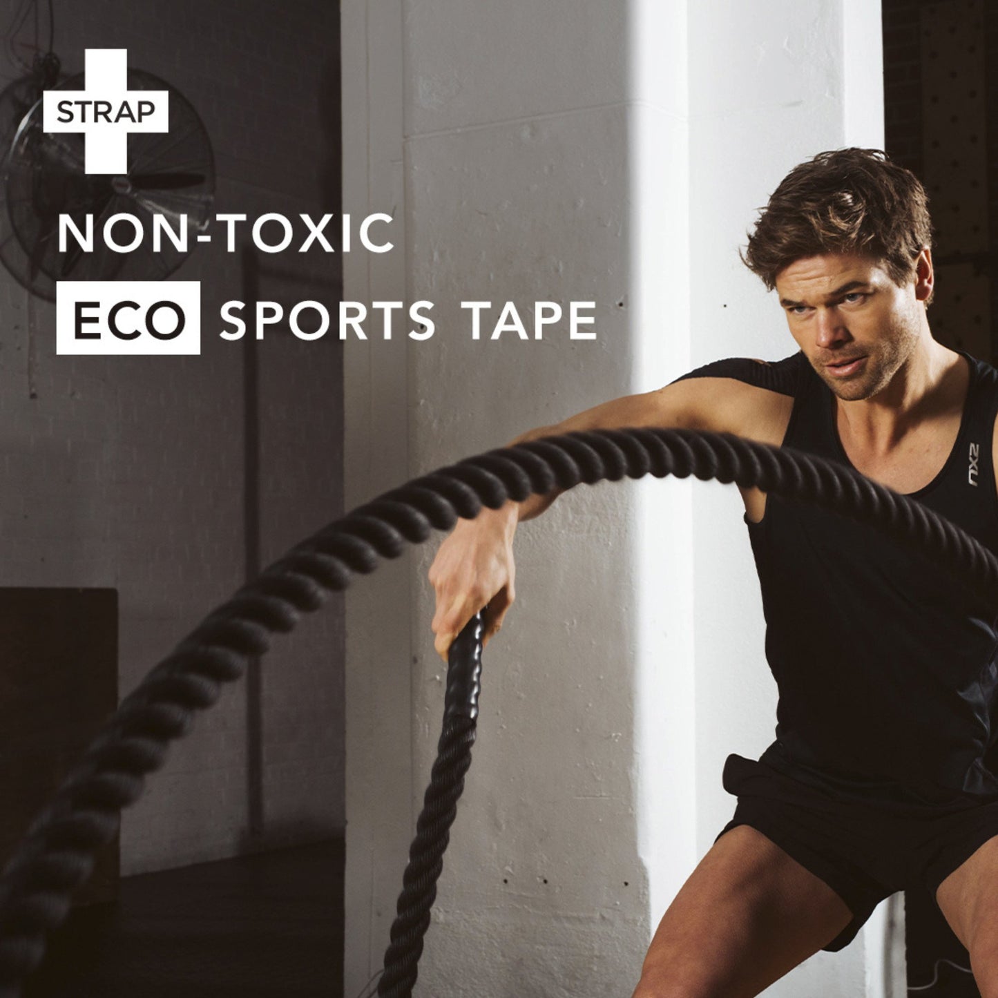 Strap Athletic Tape Black 1.97 Inch X 5-1/2 Yard Bamboo Fiber NonSterile (1219455_BX)