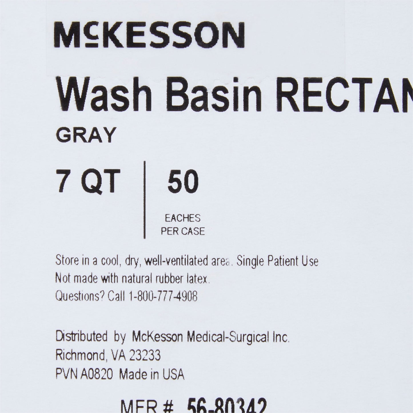 McKesson Wash Basin 7 Quart Rectangle NonSterile (1028129_EA)