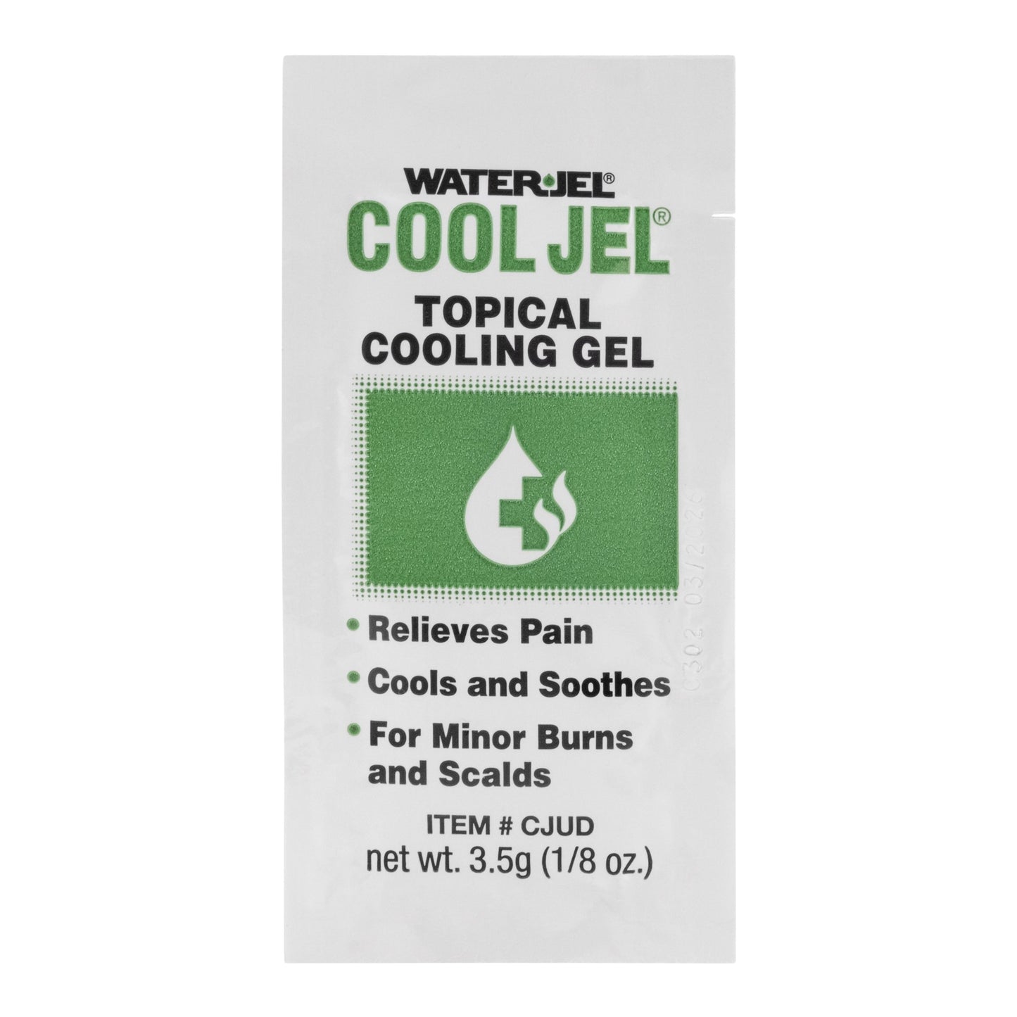 Water Jel® Cool Jel Burn Relief Tea Tree Oil / Glycerin Topical Gel 3.5 Gram Individual Packet (786414_BX)