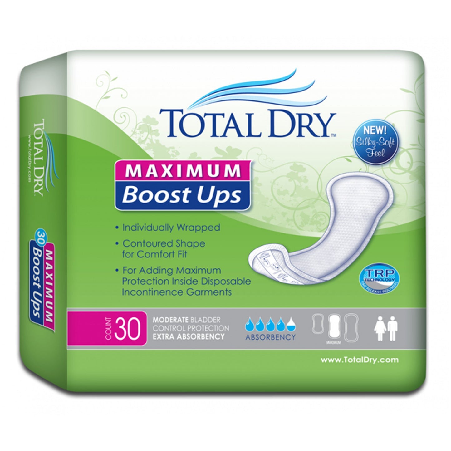 TotalDry™ Booster Pad 13.8 Inch Length Heavy Absorbency Polymer Core One Size Fits Most (980714_BG)