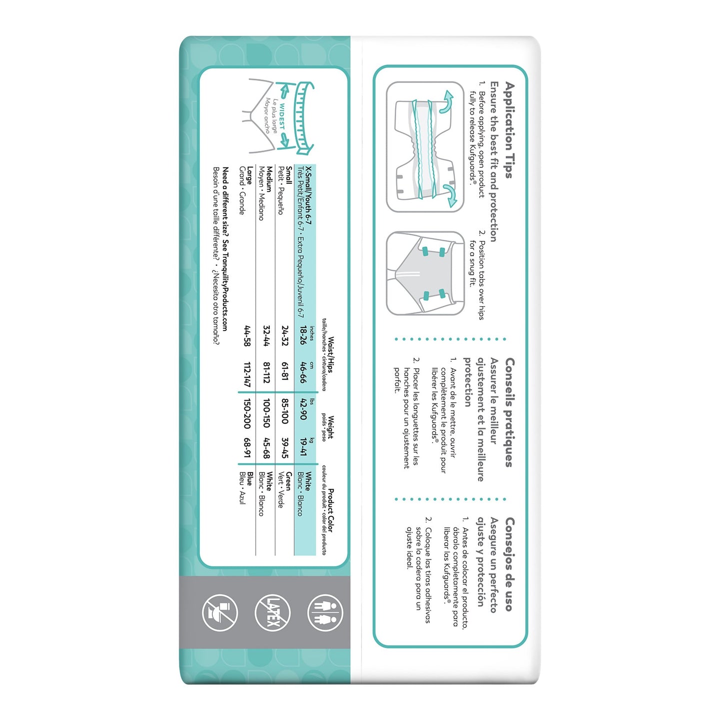 Tranquility® Essential Unisex Youth Incontinence Brief X-Small Disposable Heavy Absorbency (1188952_BG)