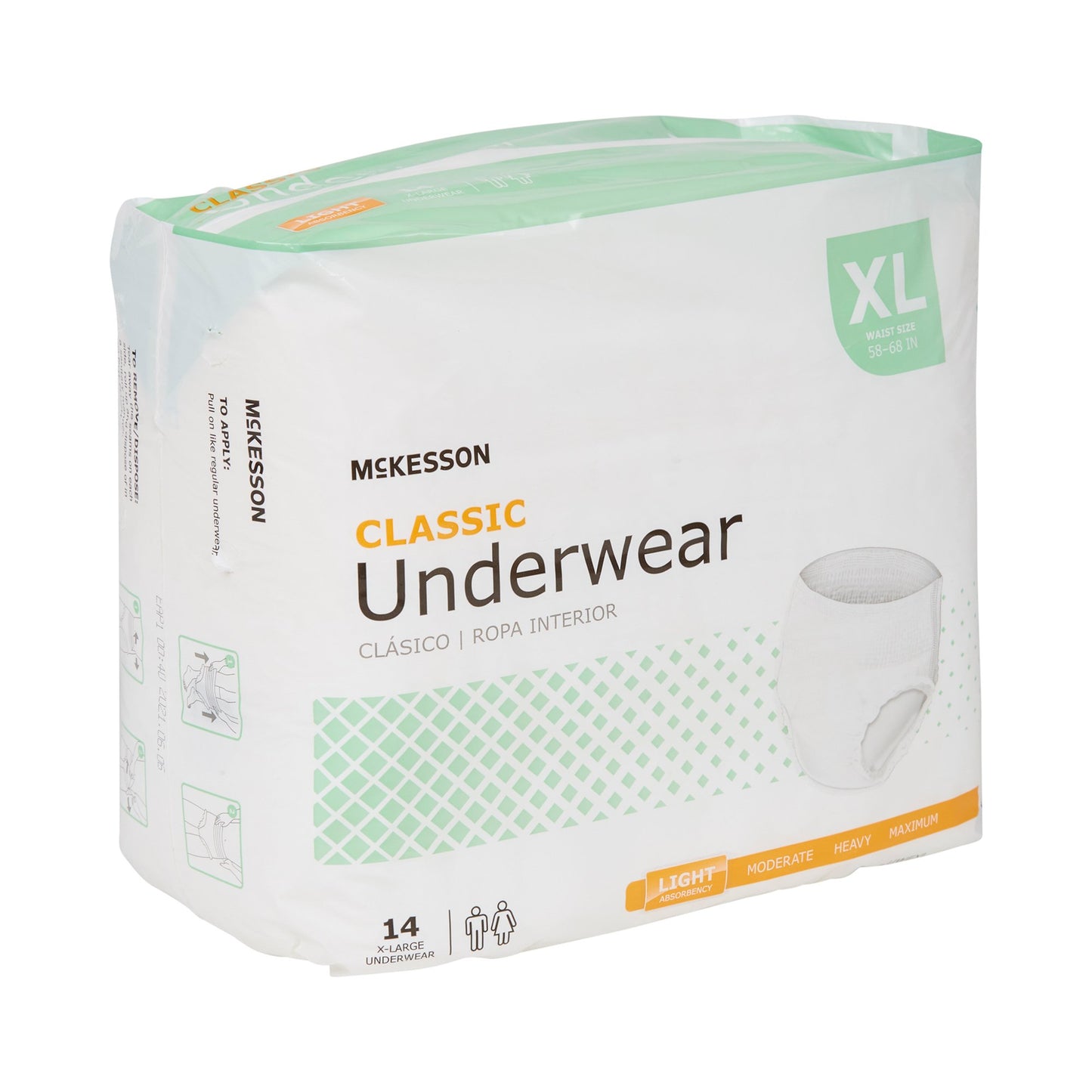 McKesson Classic Unisex Adult Absorbent Underwear Pull On with Tear Away Seams X-Large Disposable Light Absorbency (884178_CS)