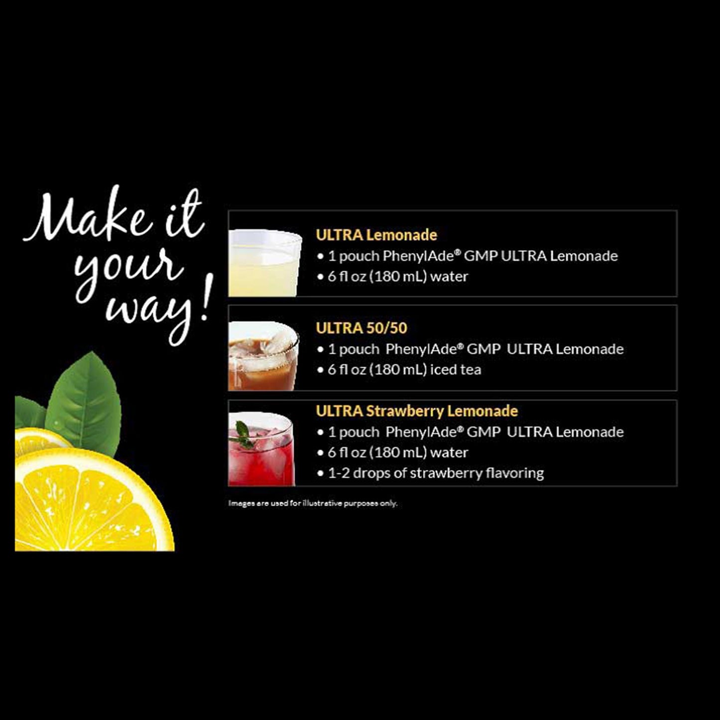 PhenylAde® GMP ULTRA Oral Supplement Lemonade Flavor Powder 1.2 oz. / 33.4 Gram Individual Packet (1262882_EA)