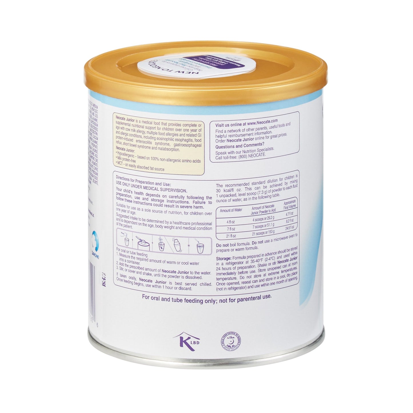 Neocate® Junior Pediatric Oral Supplement Unflavored 14.1 oz. Can Powder Amino Acid Food Allergies (724512_CS)