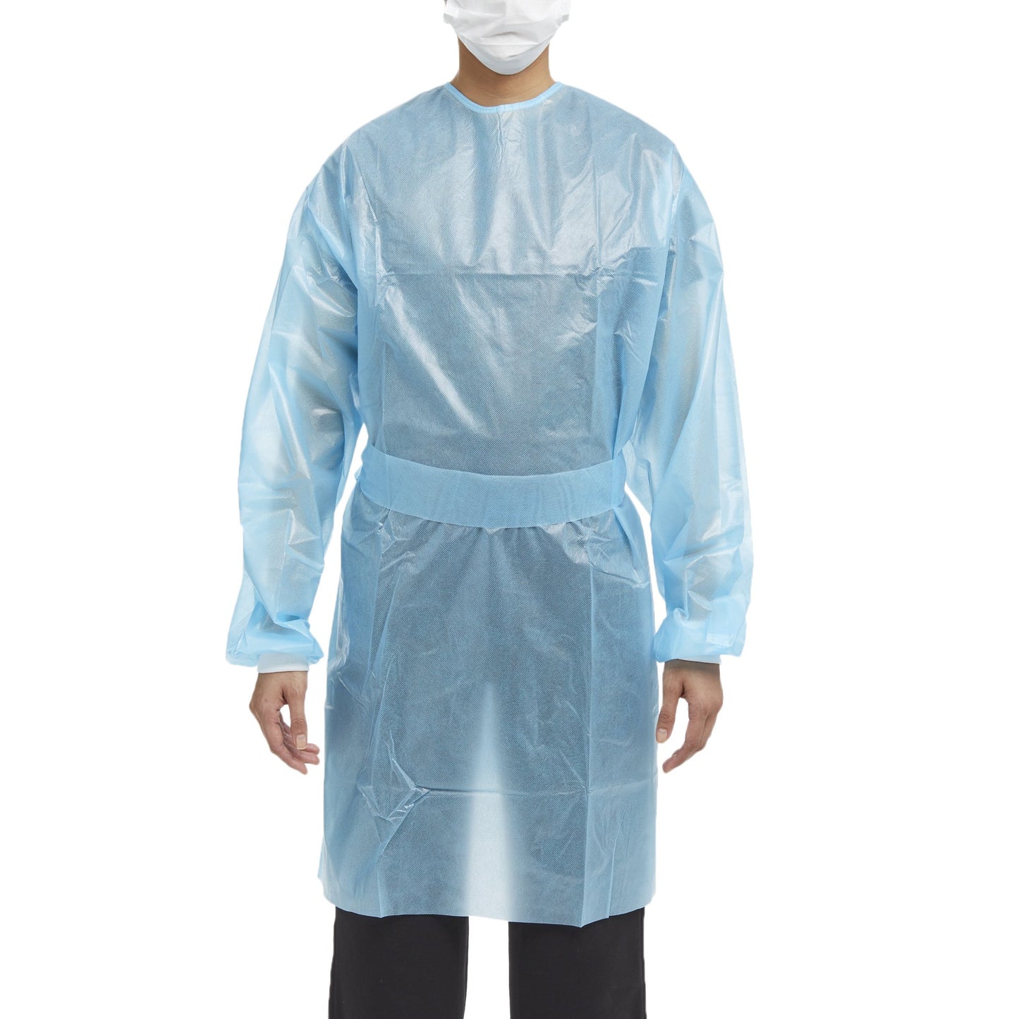 McKesson Chemotherapy Procedure Gown Medium Blue NonSterile AAMI Level 2 / ASTM D6978 Disposable (1177927_CS)