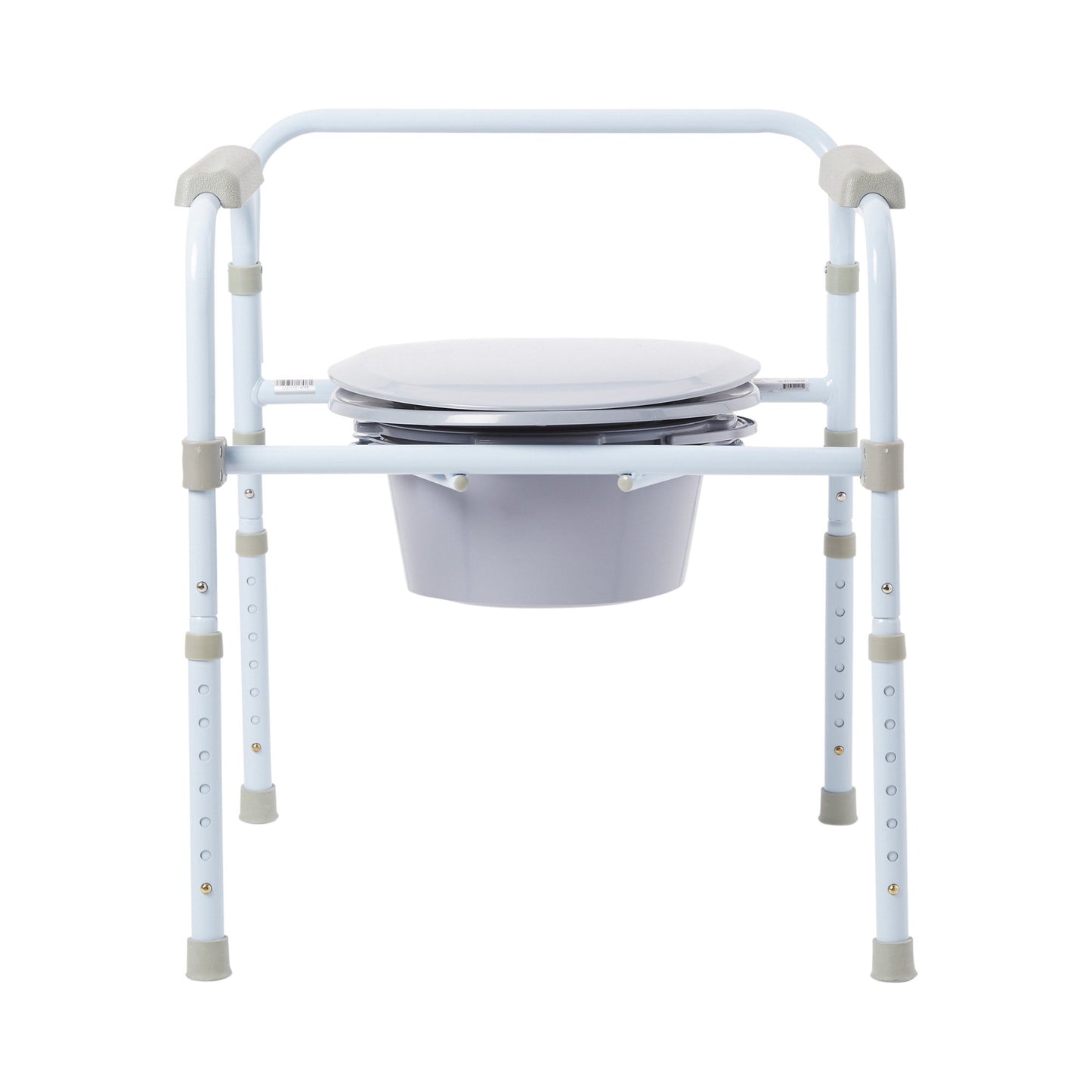 McKesson 3-in-1 Commode Chair Fixed Arms Steel Frame Back Bar 13-3/4 Inch Seat Width 350 lbs. Weight Capacity (1065227_EA)