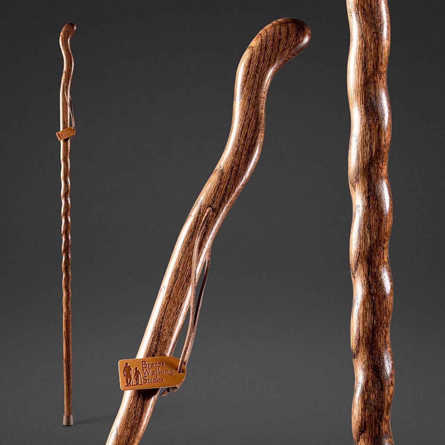Brazos™ Twisted Fitness Walker Walking Stick Wood 55 Inch Height Brown (1229038_EA)