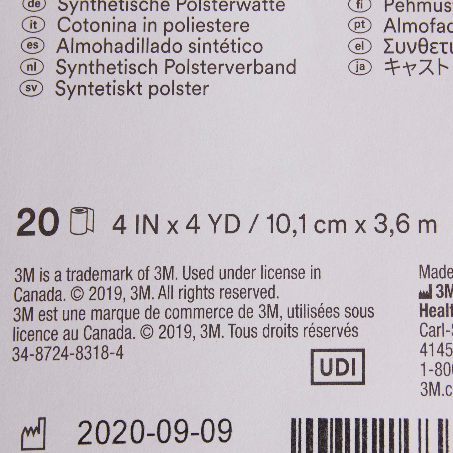 3M™ Synthetic Cast Padding Undercast 4 Inch X 4 Yard Polyester NonSterile (374555_BG)