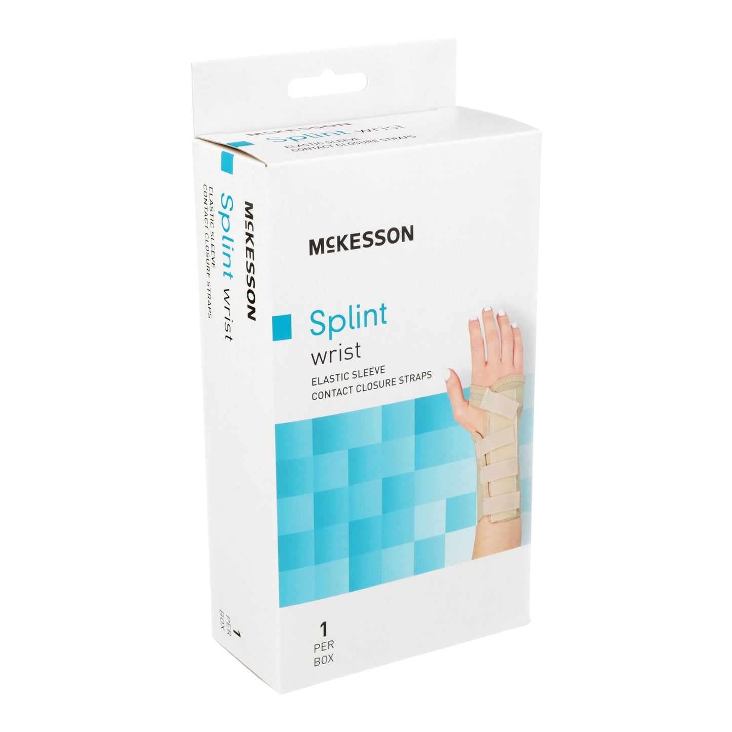 McKesson Wrist Brace Low Profile / Contoured / Wraparound Aluminum / Cotton / Elastic Left Hand Beige Large (1159158_EA)