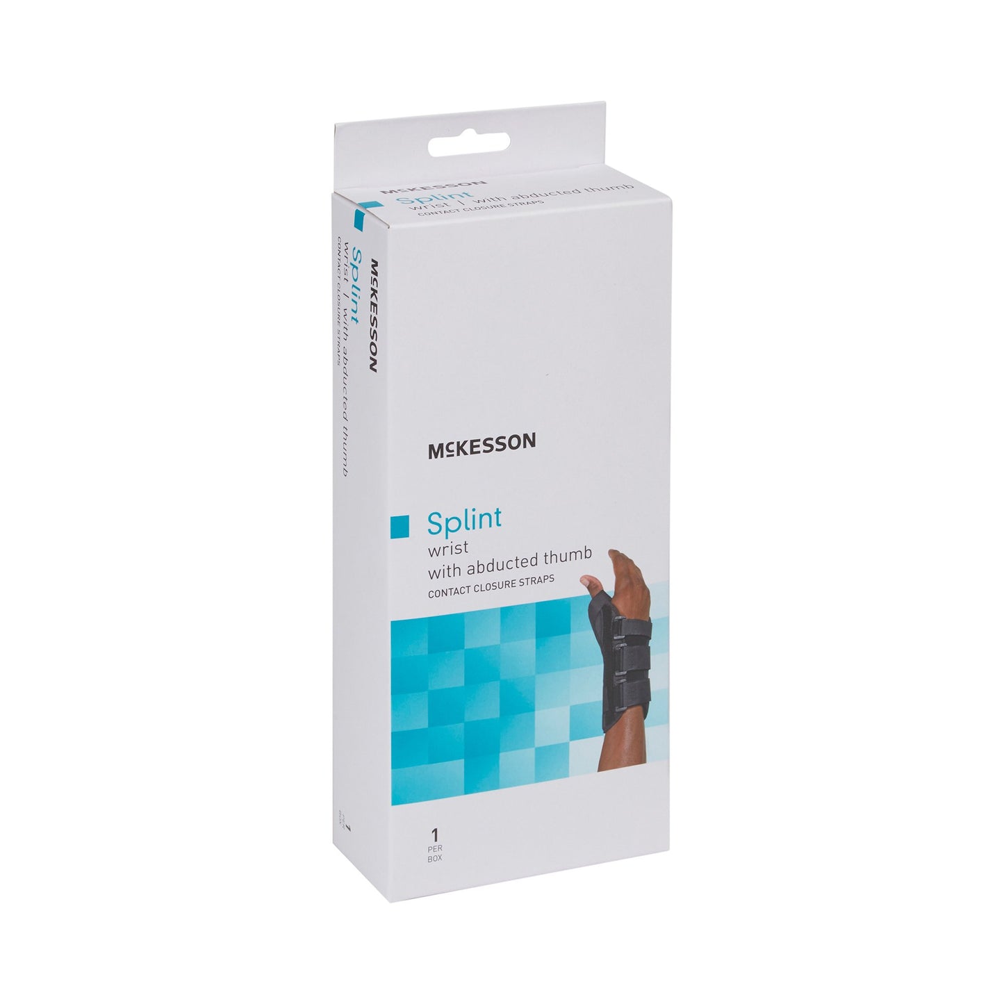 McKesson Wrist Brace with Abducted Thumb Aluminum / Foam / Spandex / Plastic Left Hand Black Small (1159139_EA)