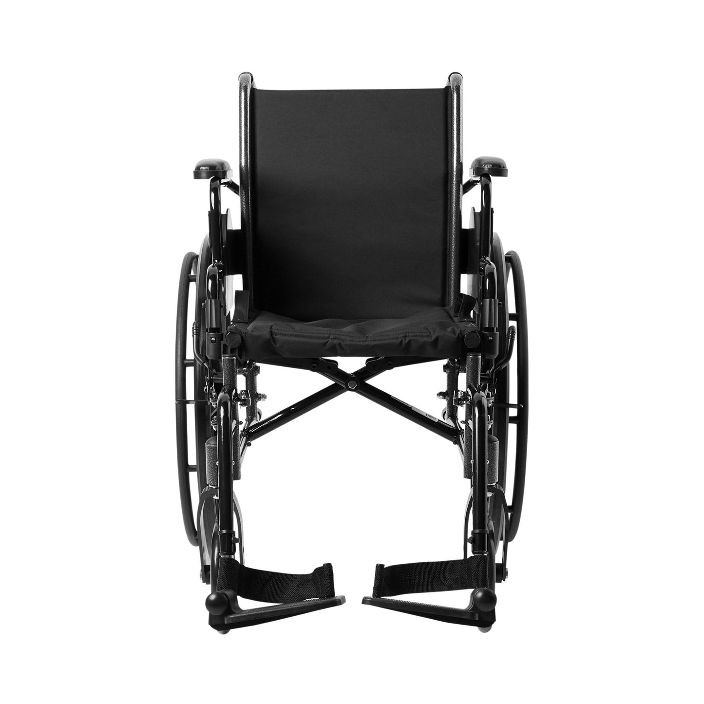 McKesson Lightweight Wheelchair Dual Axle Desk Length Arm Swing-Away Footrest Black Upholstery 16 Inch Seat Width Adult 300 lbs. Weight Capacity (1065282_EA)
