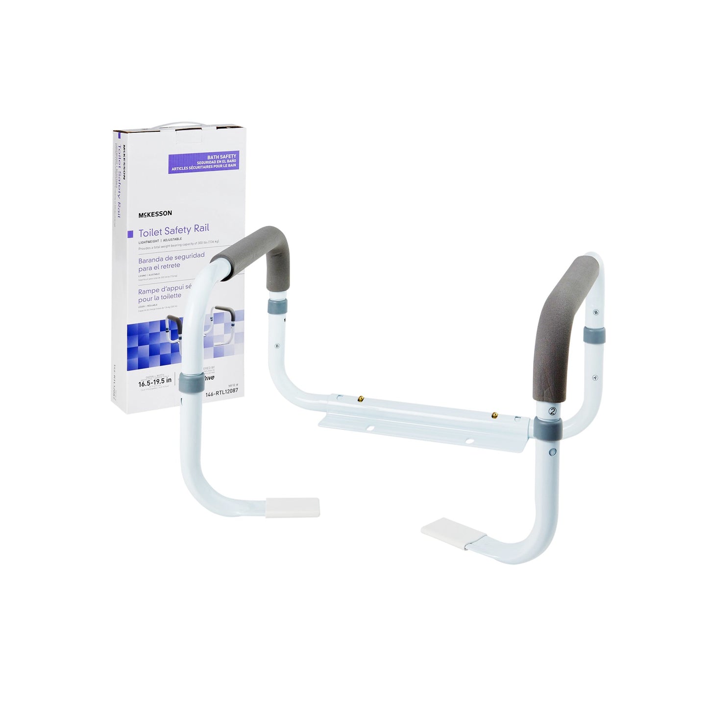 McKesson Toilet Safety Rail White Steel (1095389_CS)