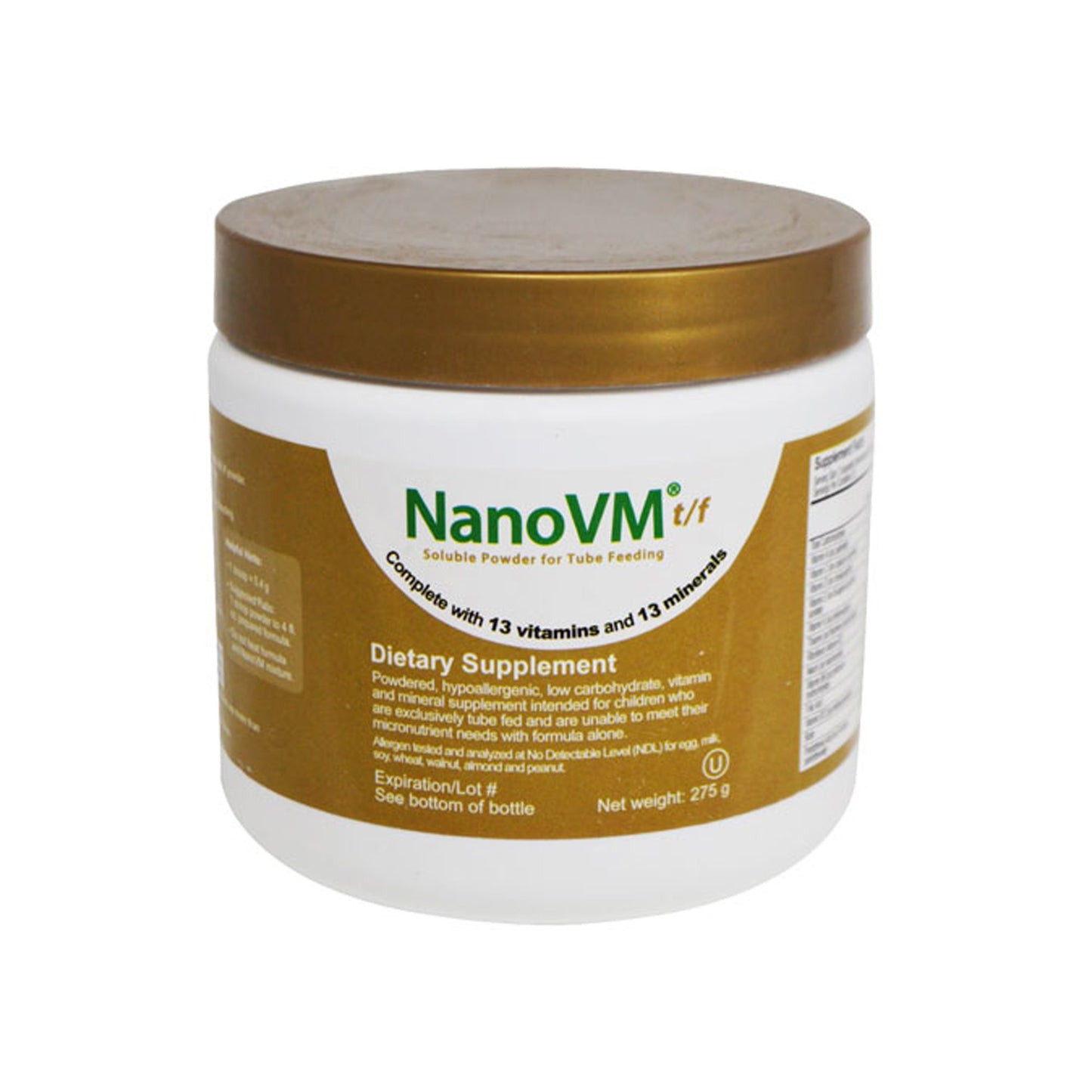 NanoVM® tf Pediatric Tube Feeding Formula Unflavored 275 Gram Jar Powder Vitamins / Minerals Food Allergies (971477_EA)