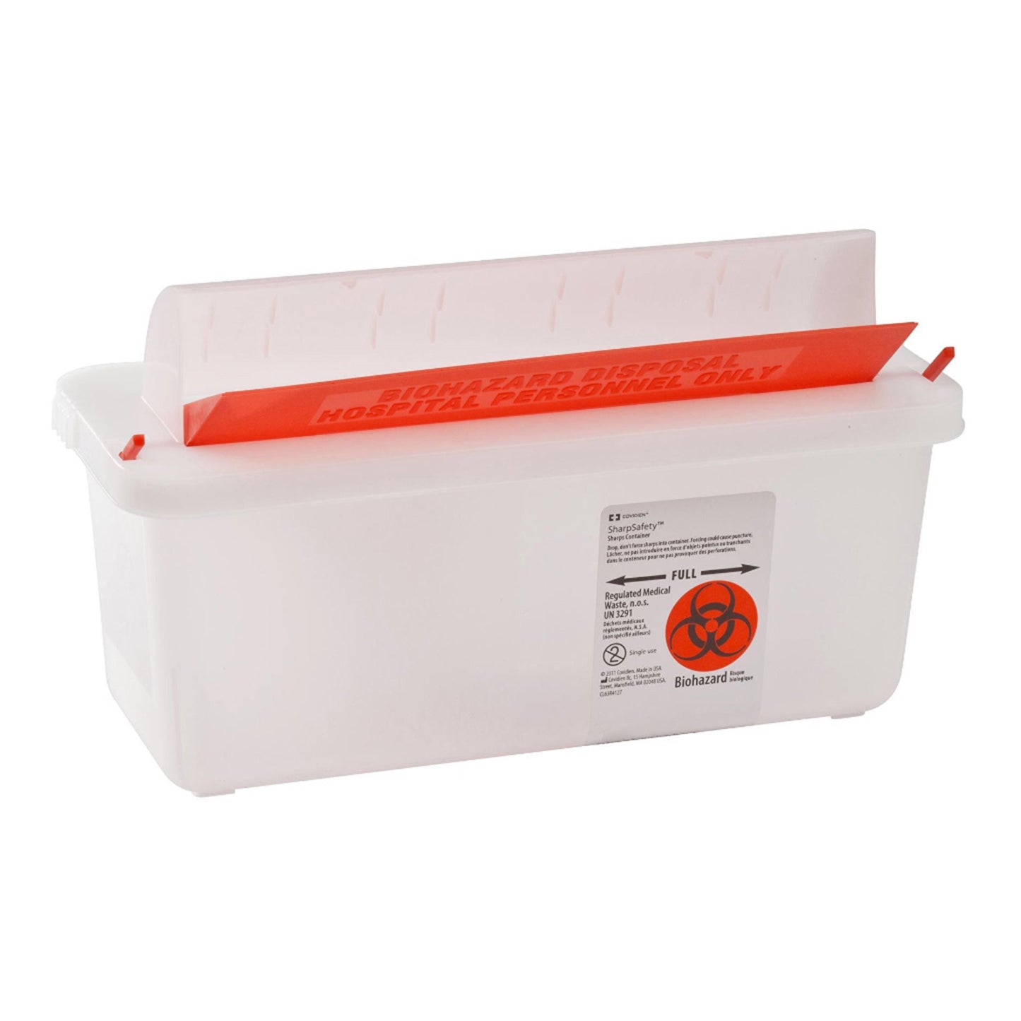 In-Room™ Sharps Container Translucent Base 11 H X 10-3/4 W X 4-3/4 D Inch Horizontal Entry 1.25 Gallon (168059_EA)