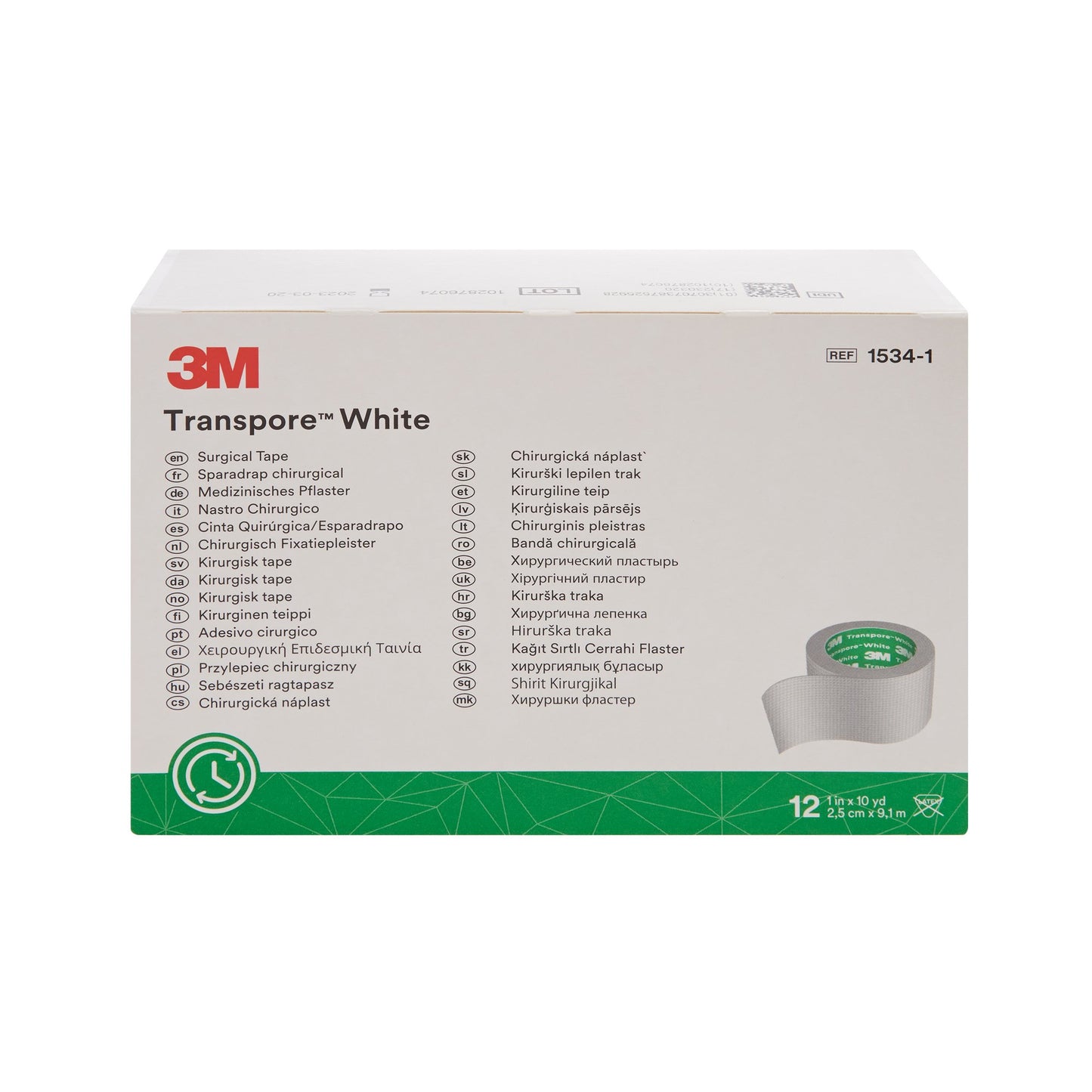 3M™ Transpore™ White Medical Tape White 1 Inch X 10 Yard Plastic NonSterile (445278_CS)