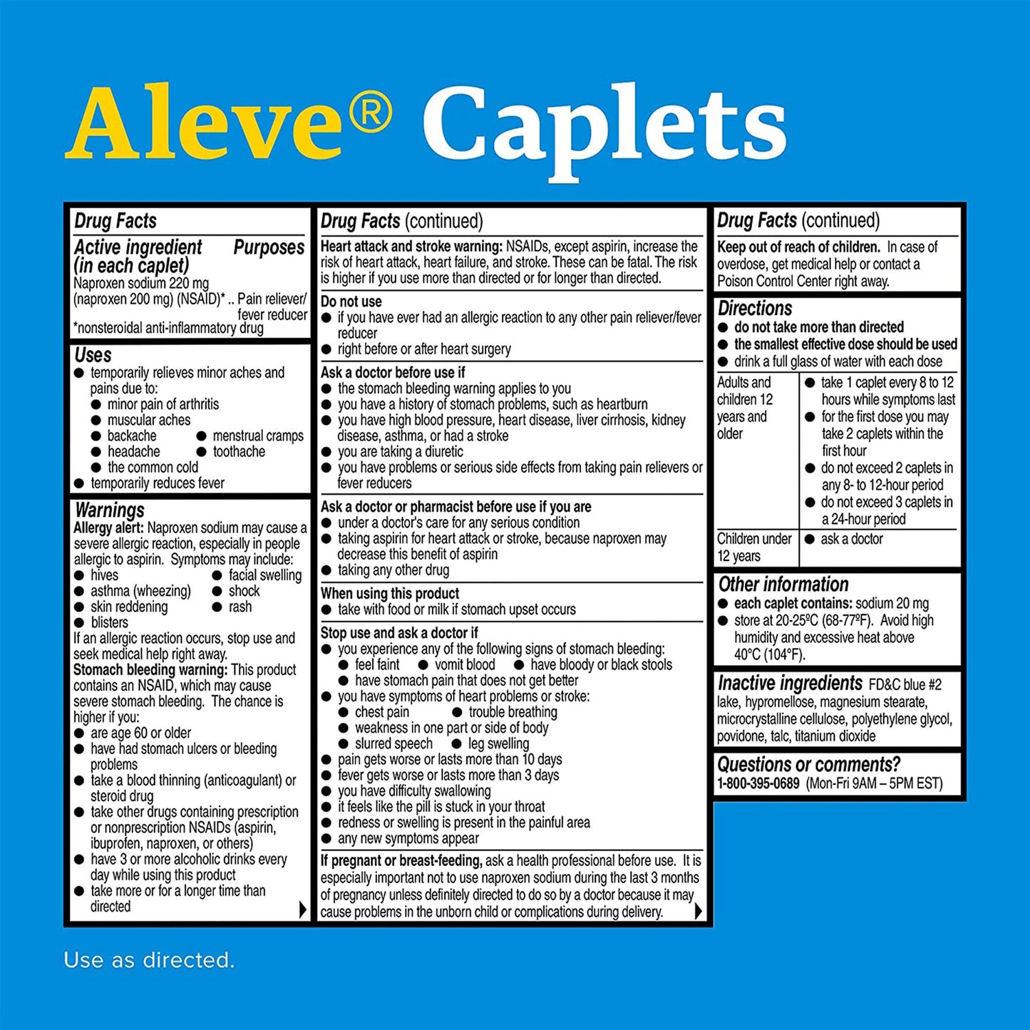 Aleve® Pain Relief 220 mg Strength Naproxen Sodium Caplet 24 per Bottle (1194961_BT)