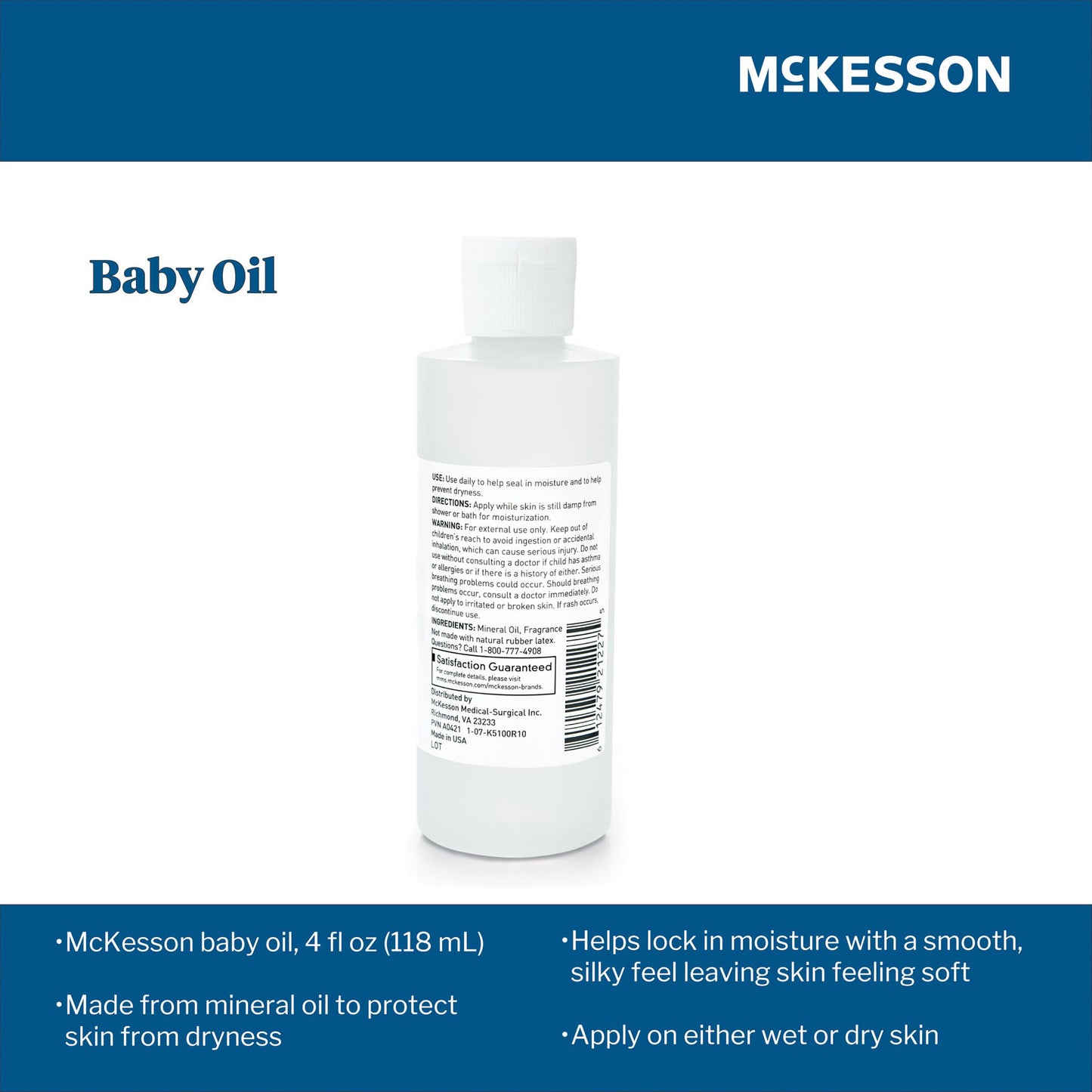 McKesson Baby Oil 4 oz. Bottle Scented Oil (864689_EA)