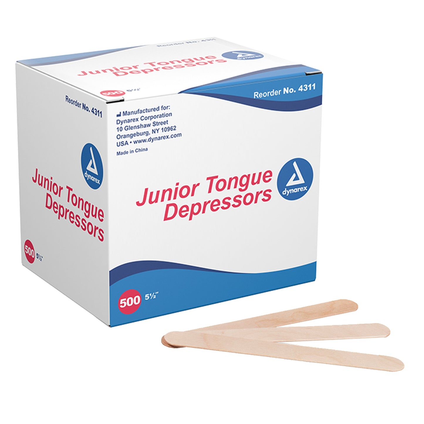 dynarex® Tongue Depressor 5-1/2 Inch Length Wood Junior (896050_BX)