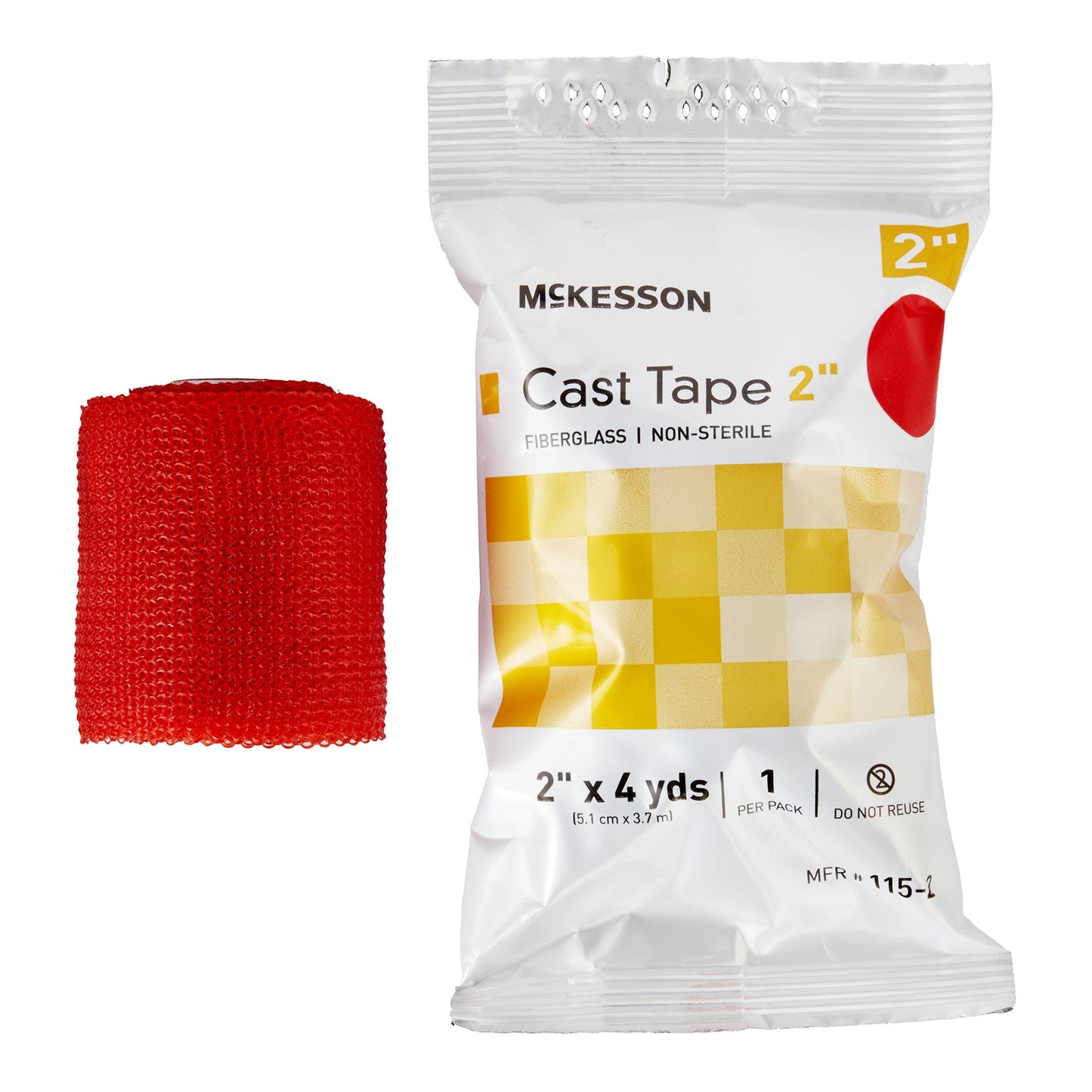 McKesson Cast Tape 2 Inch X 12 Foot Fiberglass Red (733687_BX)