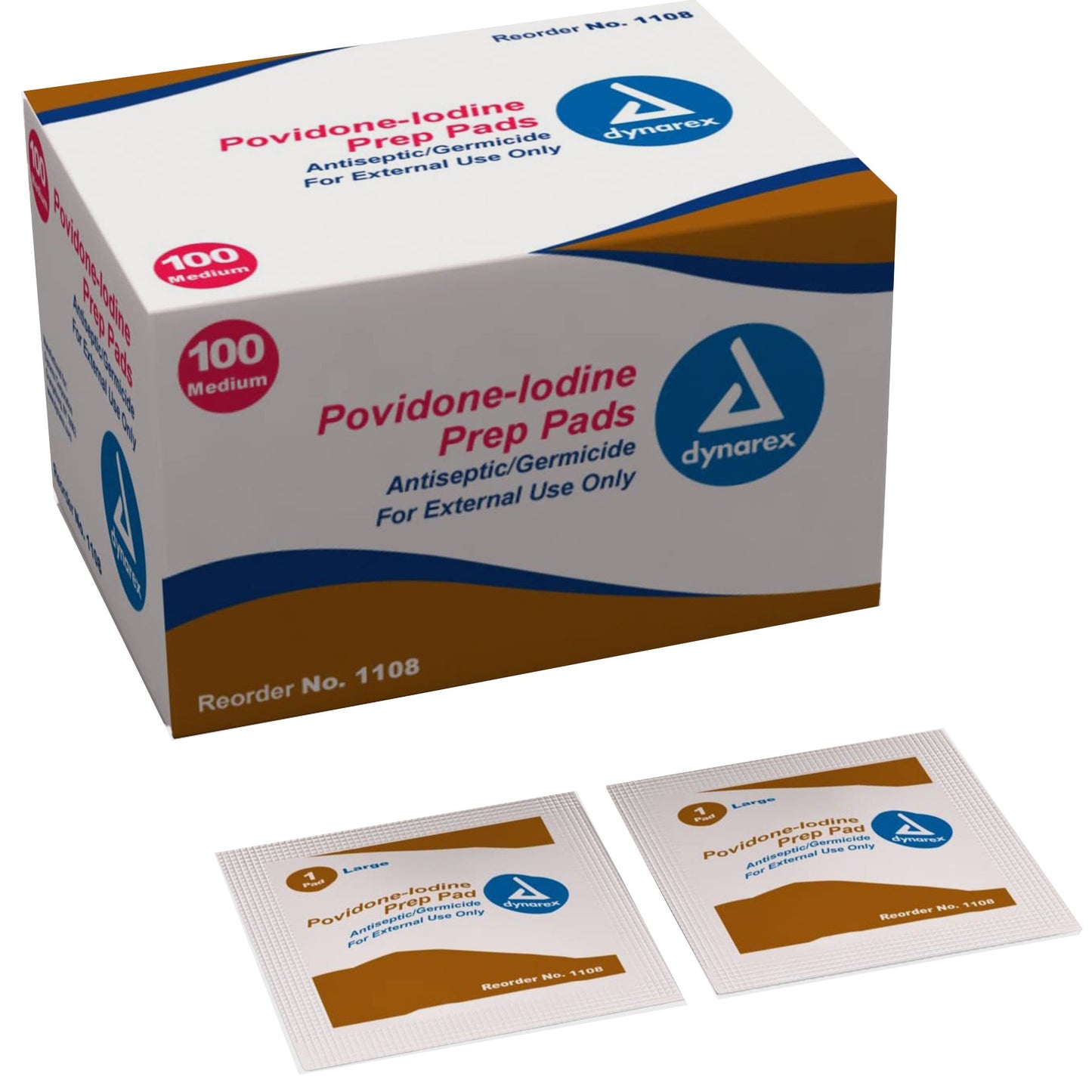 Dynarex® PVP Prep Pad 10% Strength Povidone-Iodine Individual Packet Medium NonSterile (632679_EA)