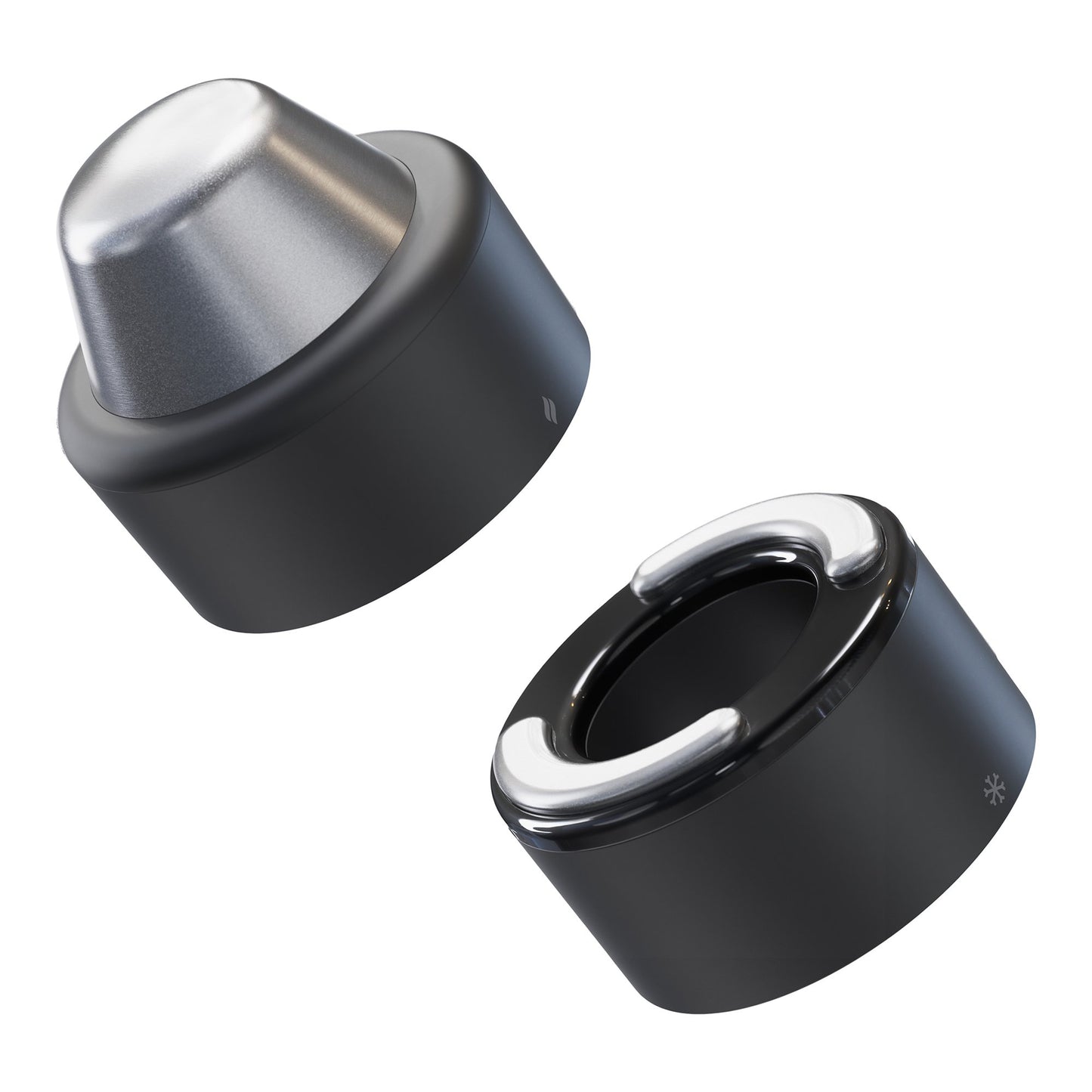 TheraFace Hot and Cold Rings - Black Hand-Held Face Massager & Cleanser Attachment 1 Hot Ring, 1 Cold Ring, Travel Pouch (1248586_EA)