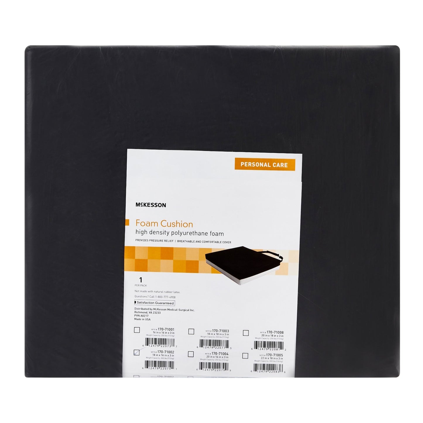 McKesson Seat Cushion 18 W X 16 L X 3 D Inch Polyurethane (1065552_EA)