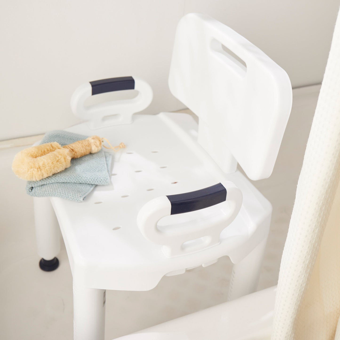 McKesson Bath Bench Removable Arms Plastic Frame Removable Backrest 21-1/4 Inch Seat Width 350 lbs. Weight Capacity (1065204_CS)