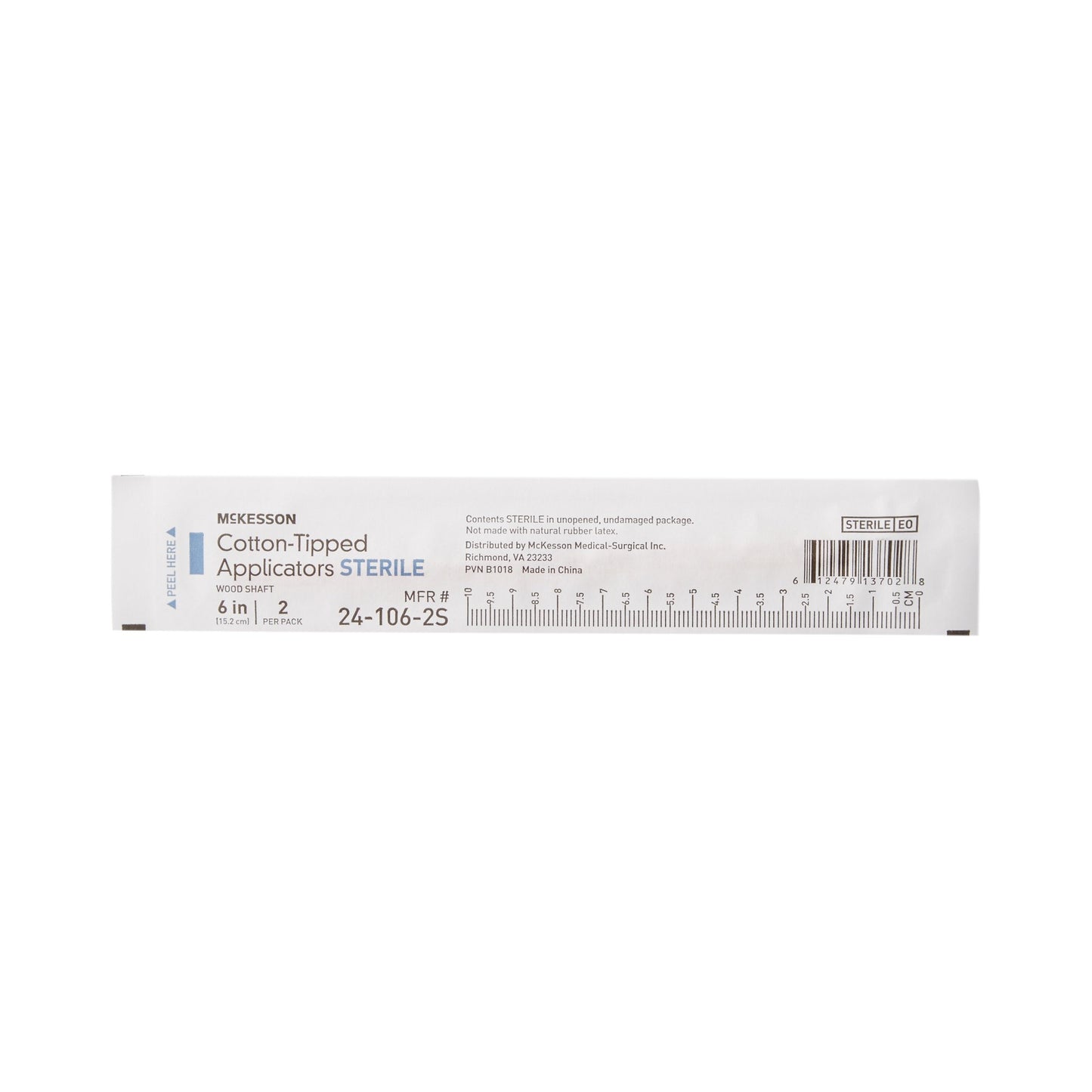 McKesson Swabstick Cotton Tip Wood Shaft 6 Inch Sterile 2 per Pack (508713_PK)