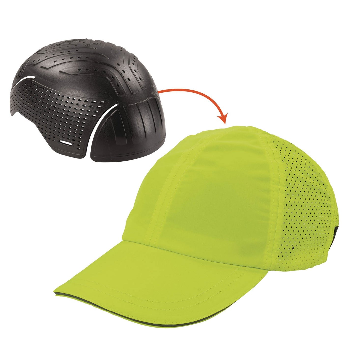 Ergodyne Skullerz 8947 Lightweight Baseball Hat and Bump Cap Insert, X-Large/2X-Large, Lime (EGO23458)