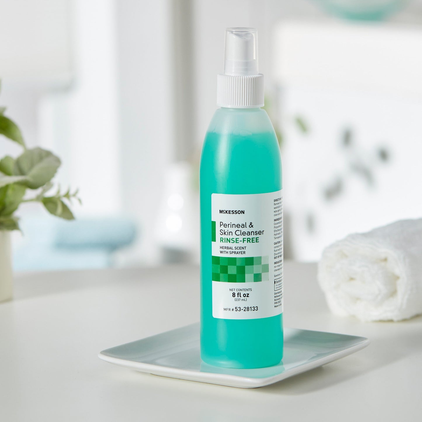 McKesson Rinse-Free Perineal Wash Liquid 8 oz. Pump Bottle Herbal Scent (579395_EA)