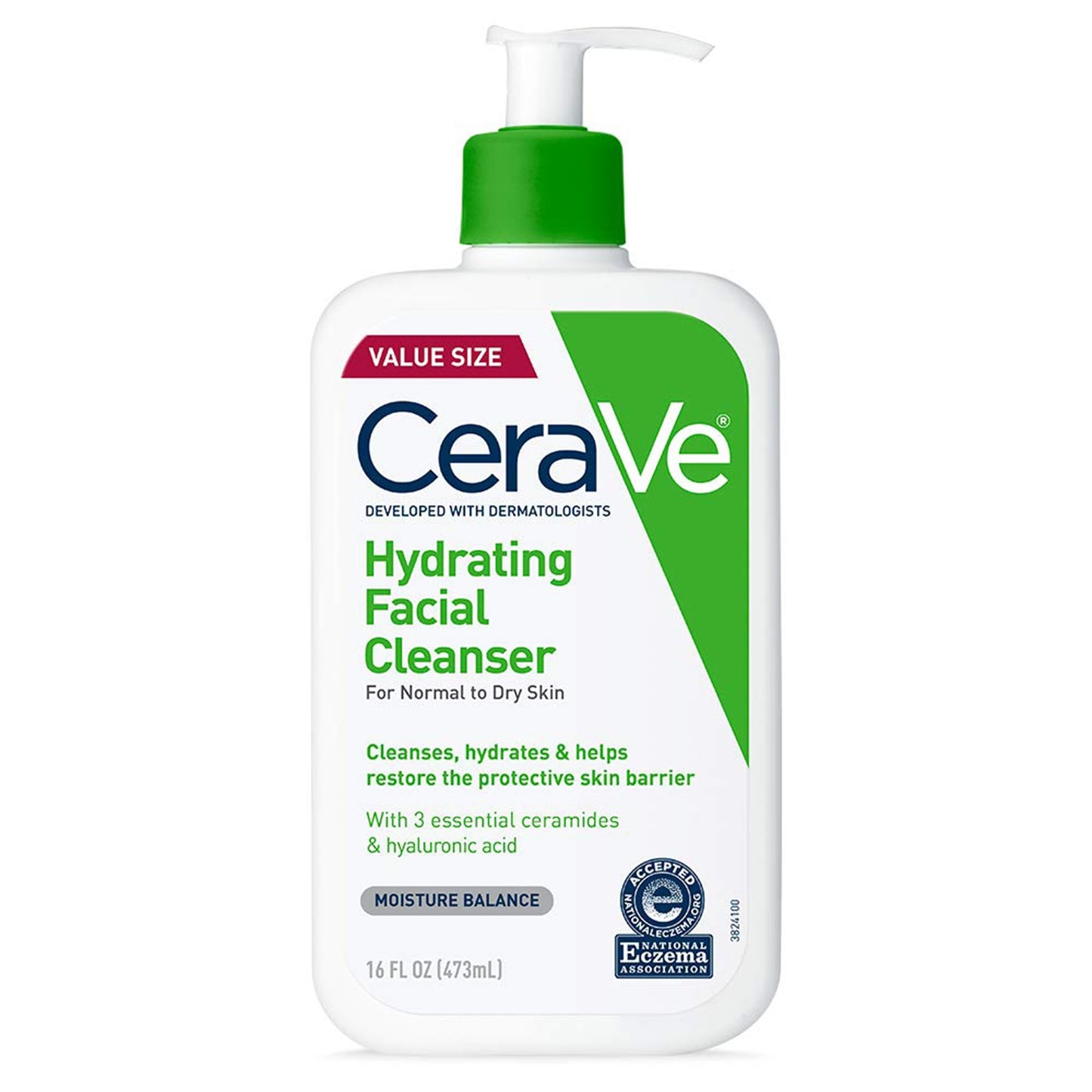 CeraVe® Hydrating Facial Cleanser Lotion 16 oz. Pump Bottle Unscented (1253460_EA)