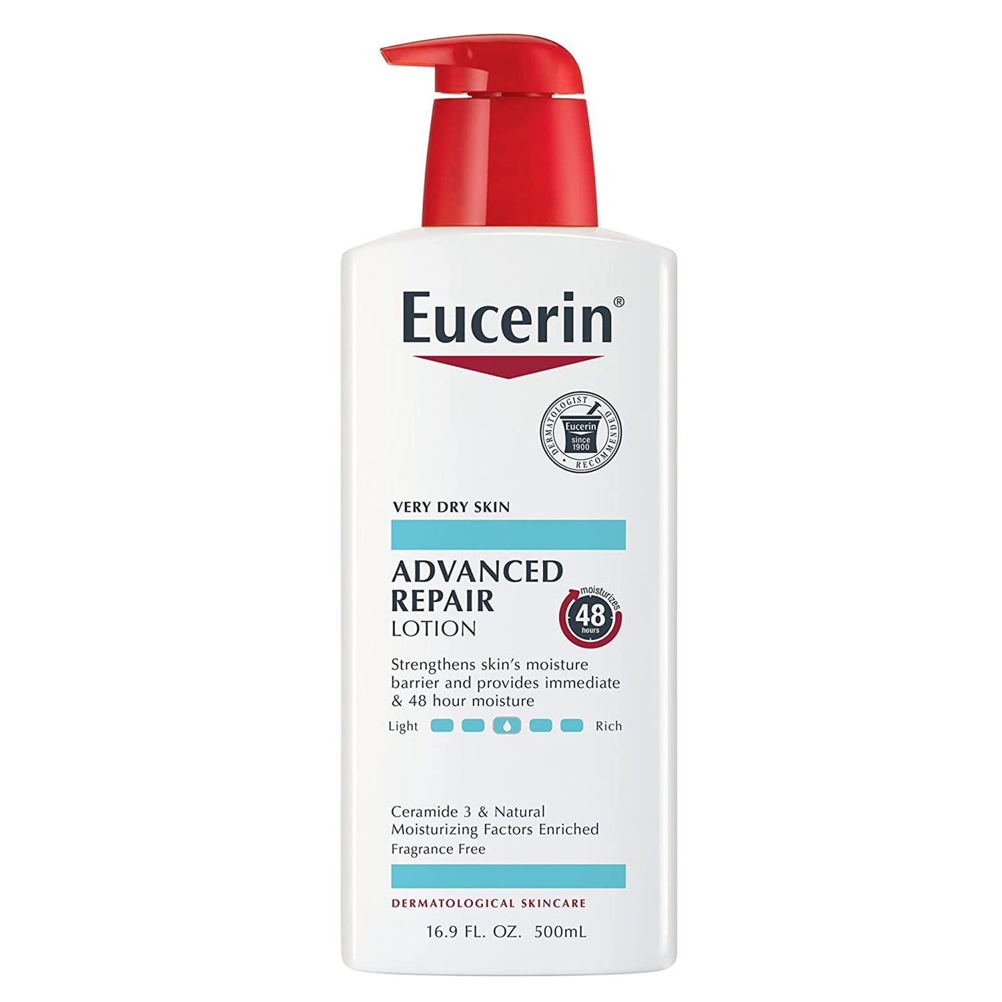 Eucerin® Advanced Repair Hand and Body Moisturizer 16.9 oz. Pump Bottle Unscented Lotion (1231885_EA)